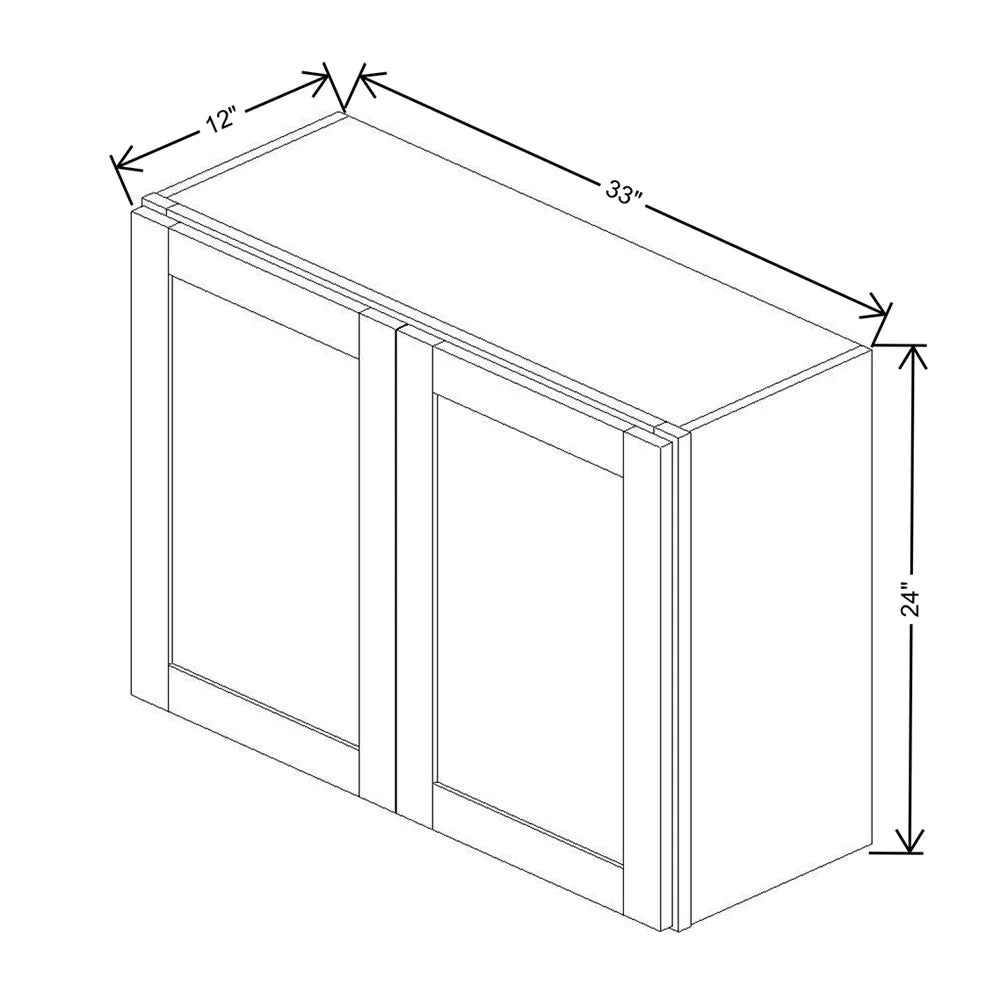 Kitchen Cabinet Distributors Shaker Designer White 5PC Double Door Wall Cabinet - 33" W x 24" H