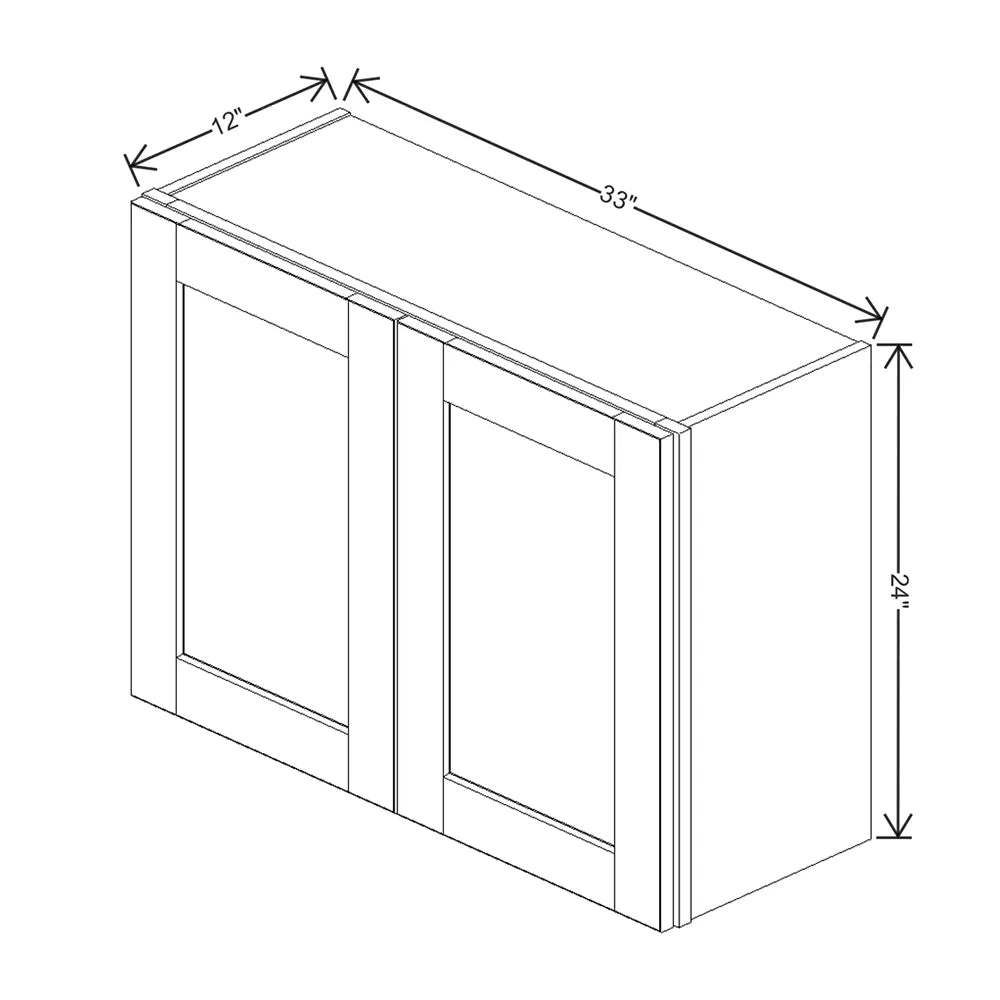 J&K Pebble B6 Double Door Wall Cabinet - 33" W x 24" H