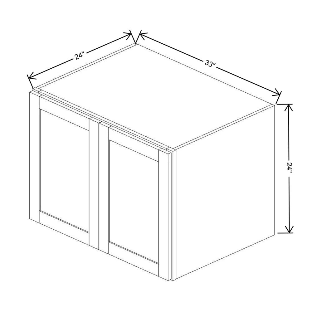 Kitchen Cabinet Distributors Shaker Designer White 5PC Deep Wall Cabinet - 33" W x 24" H x 24" D