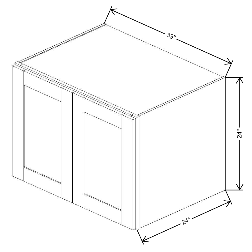 Fabuwood Quest Metro Frost 33"W X 24"H X 24"Deep Wall