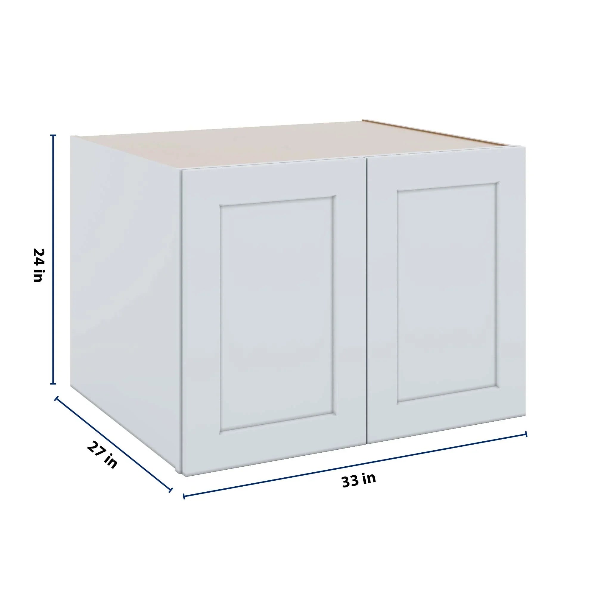 J&K White Shaker S8 Refrigerator Wall Cabinet - 33" W x 24" H x 27" D