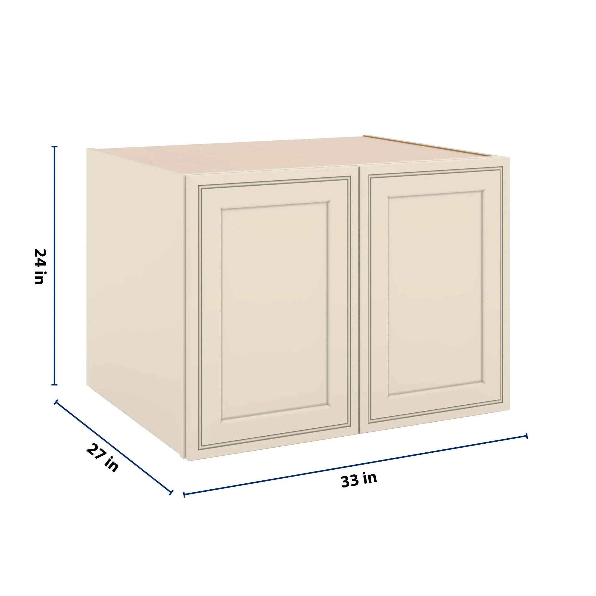 J&K Pearl Glazed H9 Refrigerator Wall Cabinet - 33" W x 24" H x 27" D
