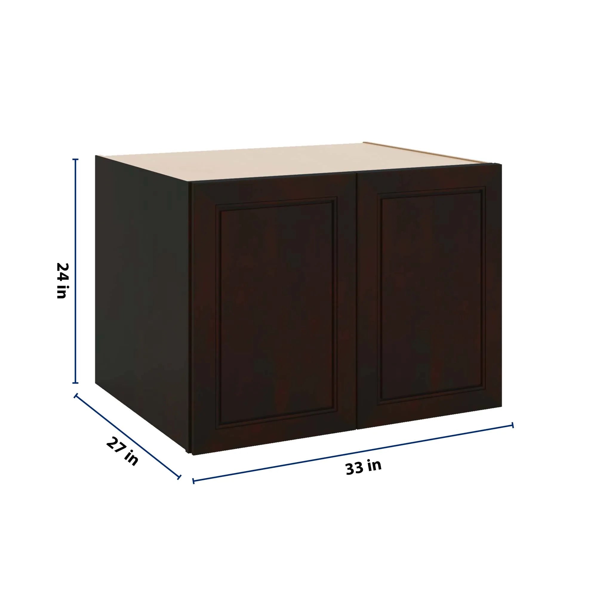 J&K Espresso K8 Refrigerator Wall Cabinet - 33" W x 24" H x 27" D