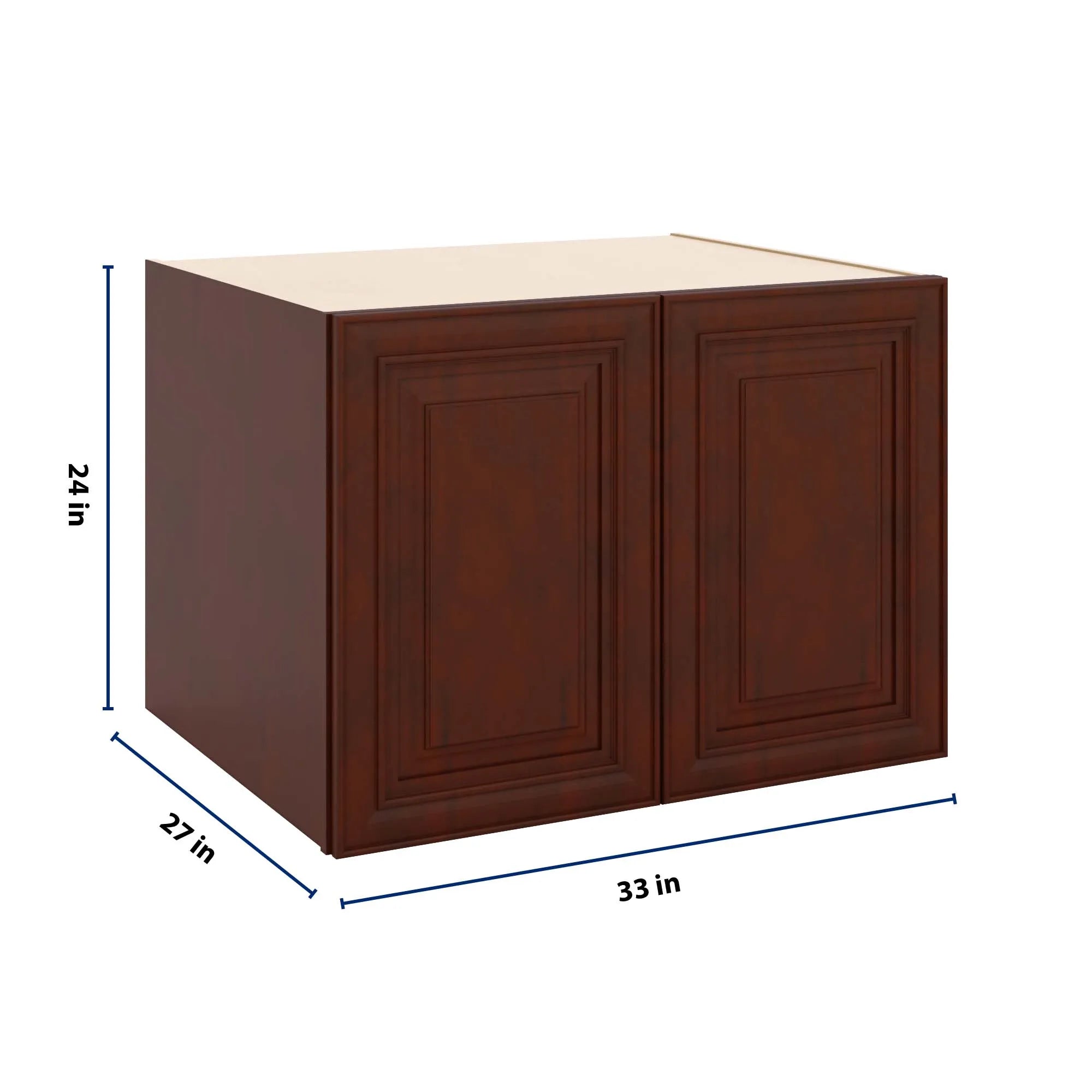 J&K Mahogany J5 Refrigerator Wall Cabinet - 33" W x 24" H x 27" D