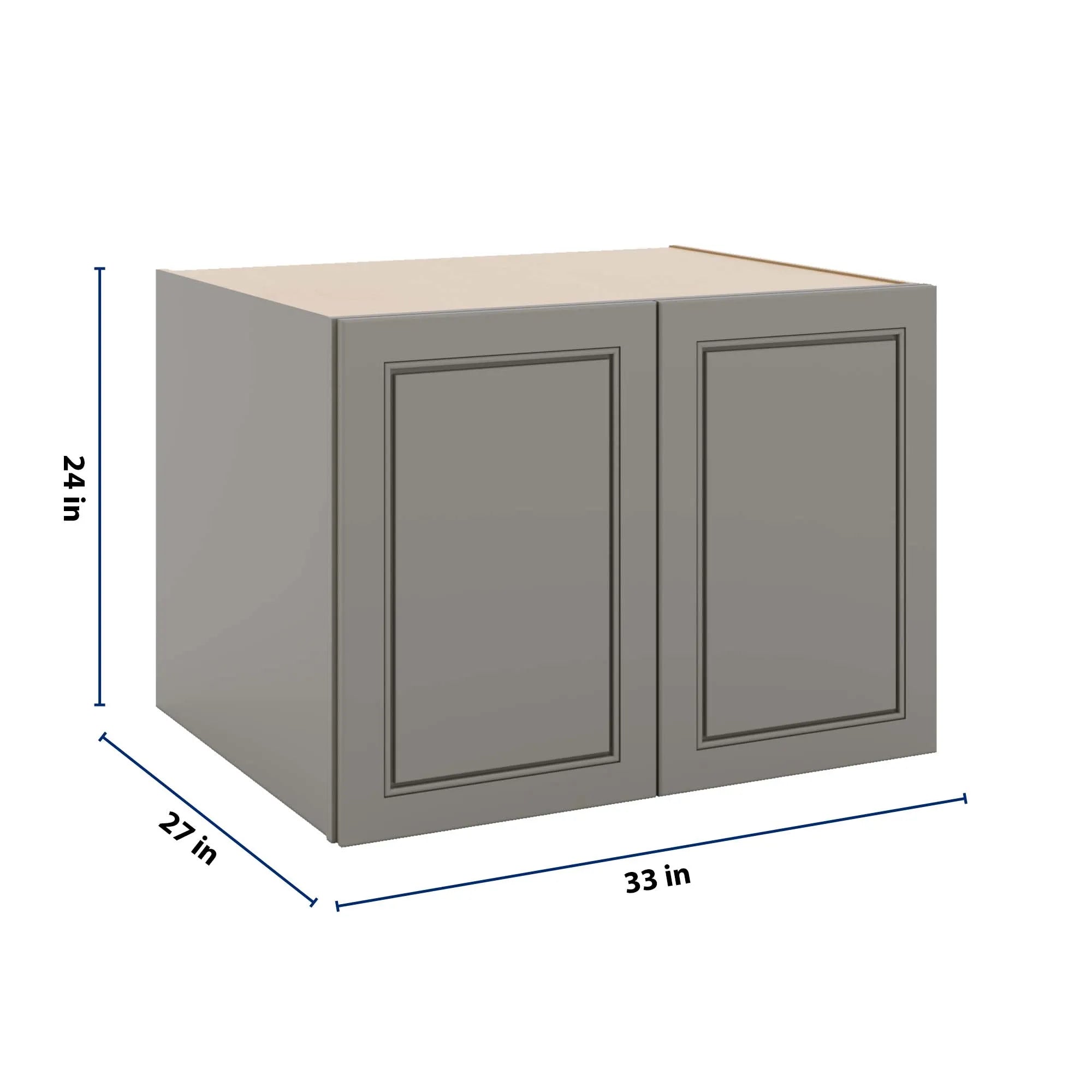 J&K Greige K3 Refrigerator Wall Cabinet - 33" W x 24" H x 27" D