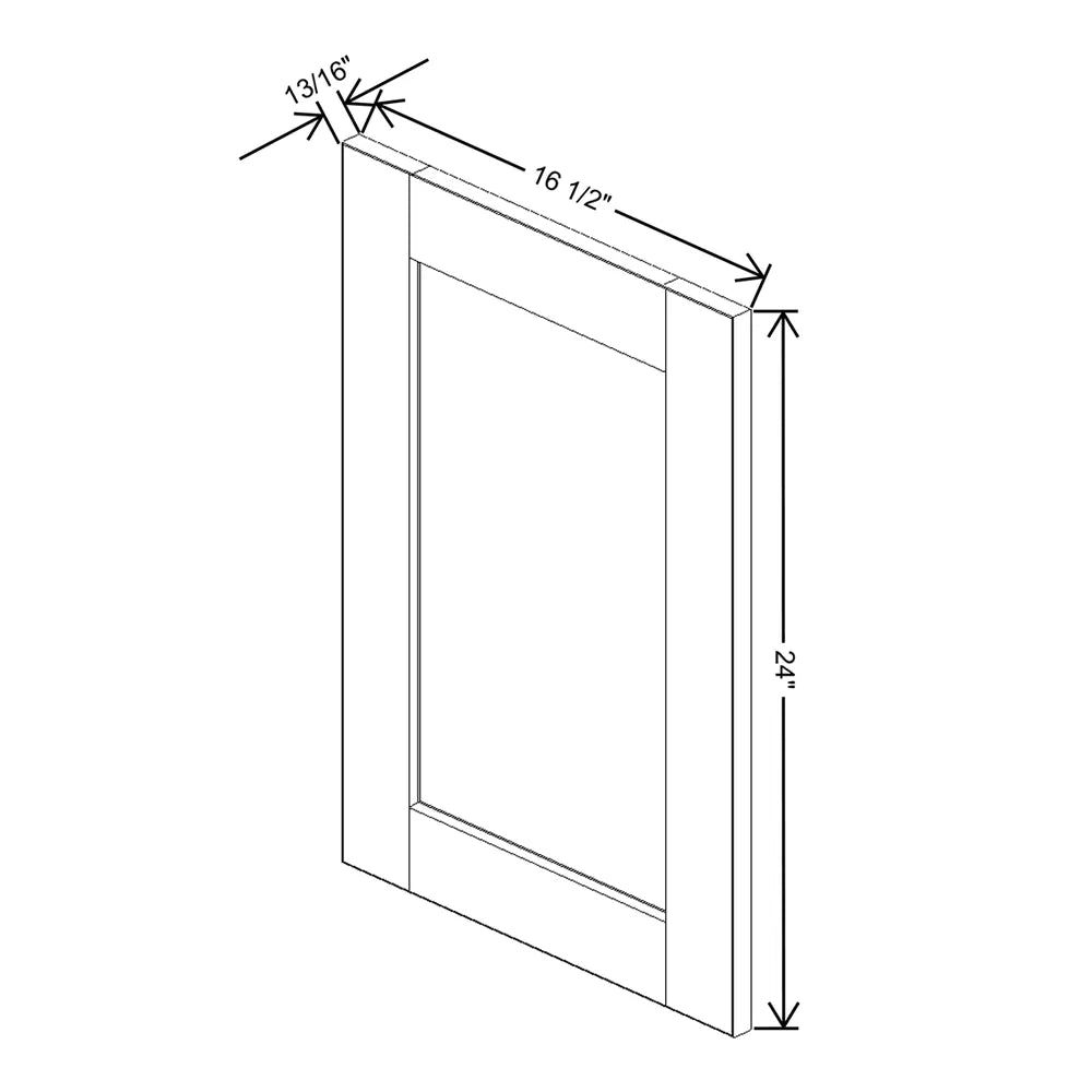 J&K White Shaker S8 Dummy Door Panel 16 1/2" W x 24" H