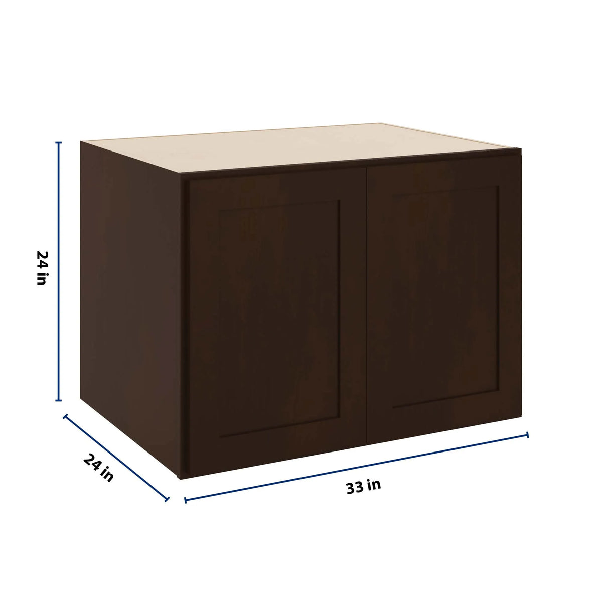 CNC Luxor 5-Piece Espresso 33" W X 24" H X 24" D Double Door Wall Cabinet