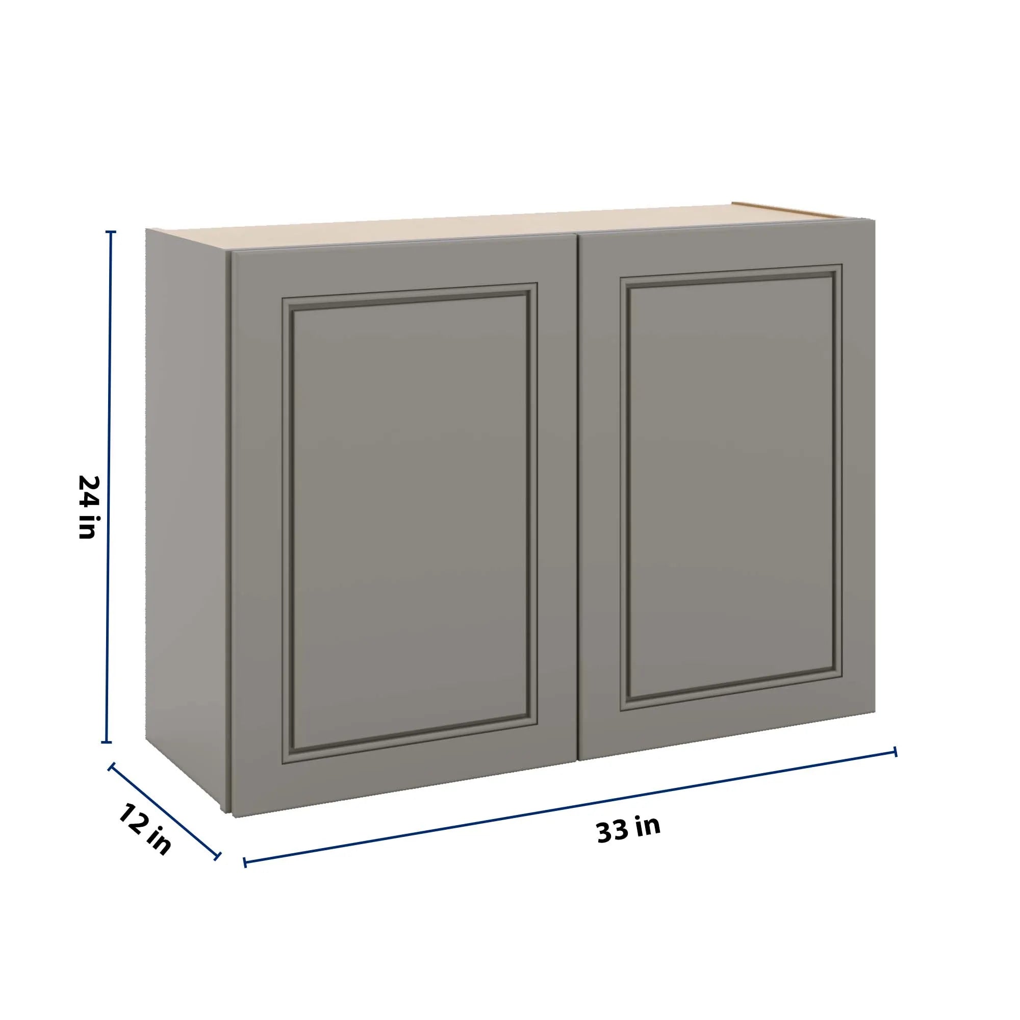J&K Greige K3 Double Door Wall Cabinet - 33" W x 24" H