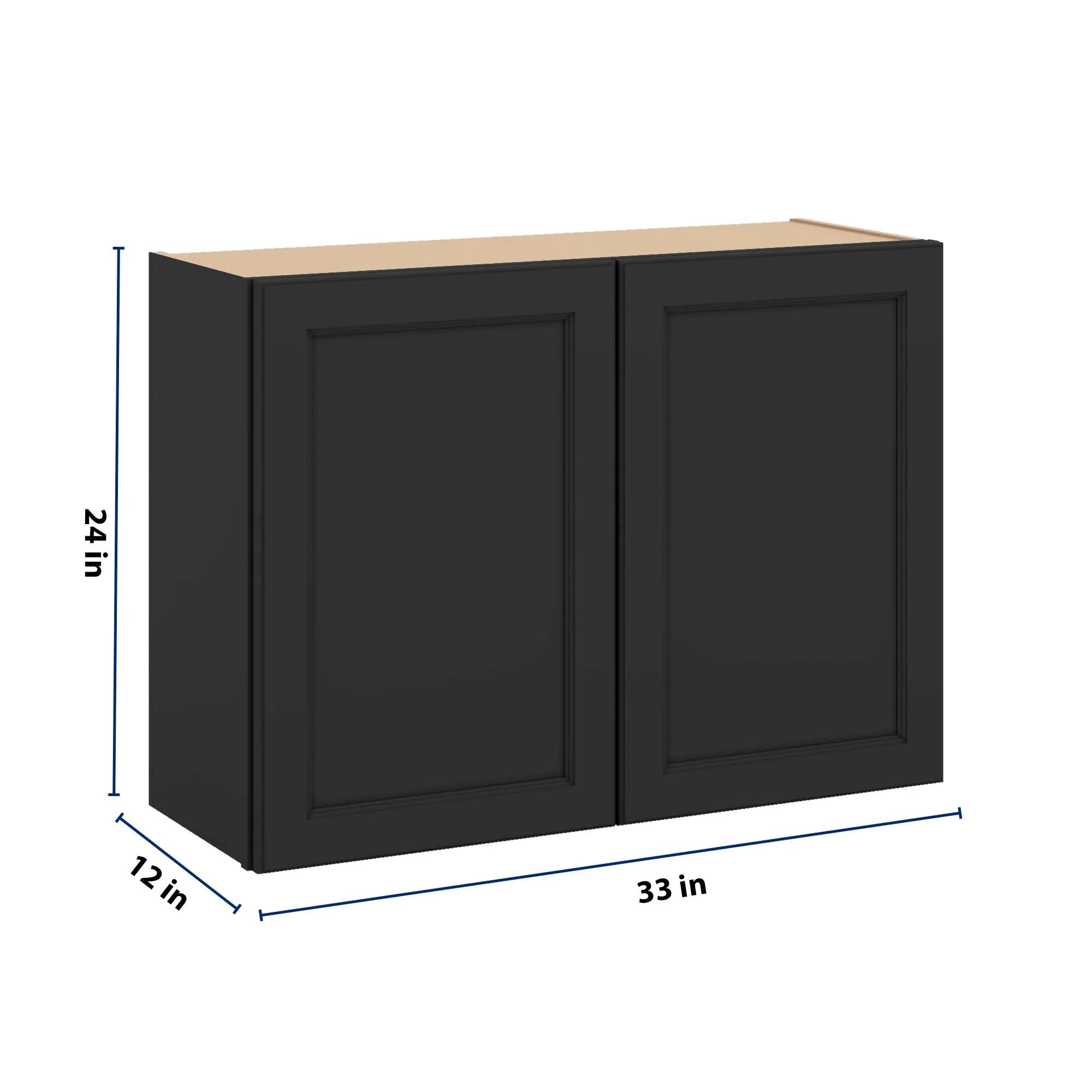 J&K Charcoal E2 Double Door Wall Cabinet - 33" W x 24" H