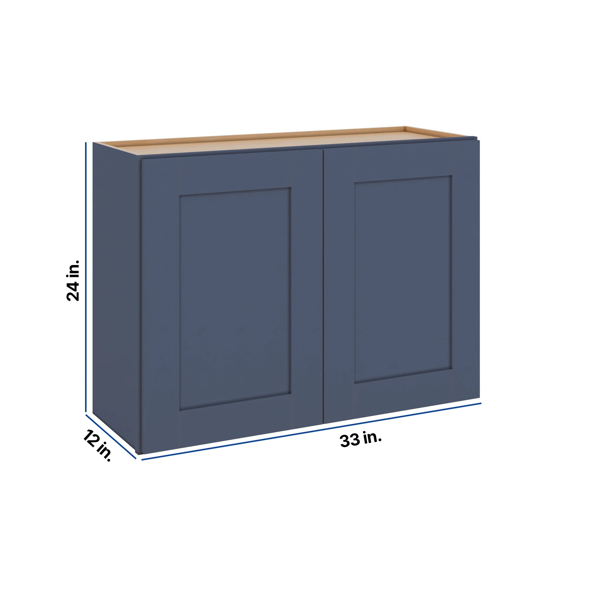 Modernform Cabinet Signature Blue 33" W X 24" H X 12" D Double Door Wall Cabinet