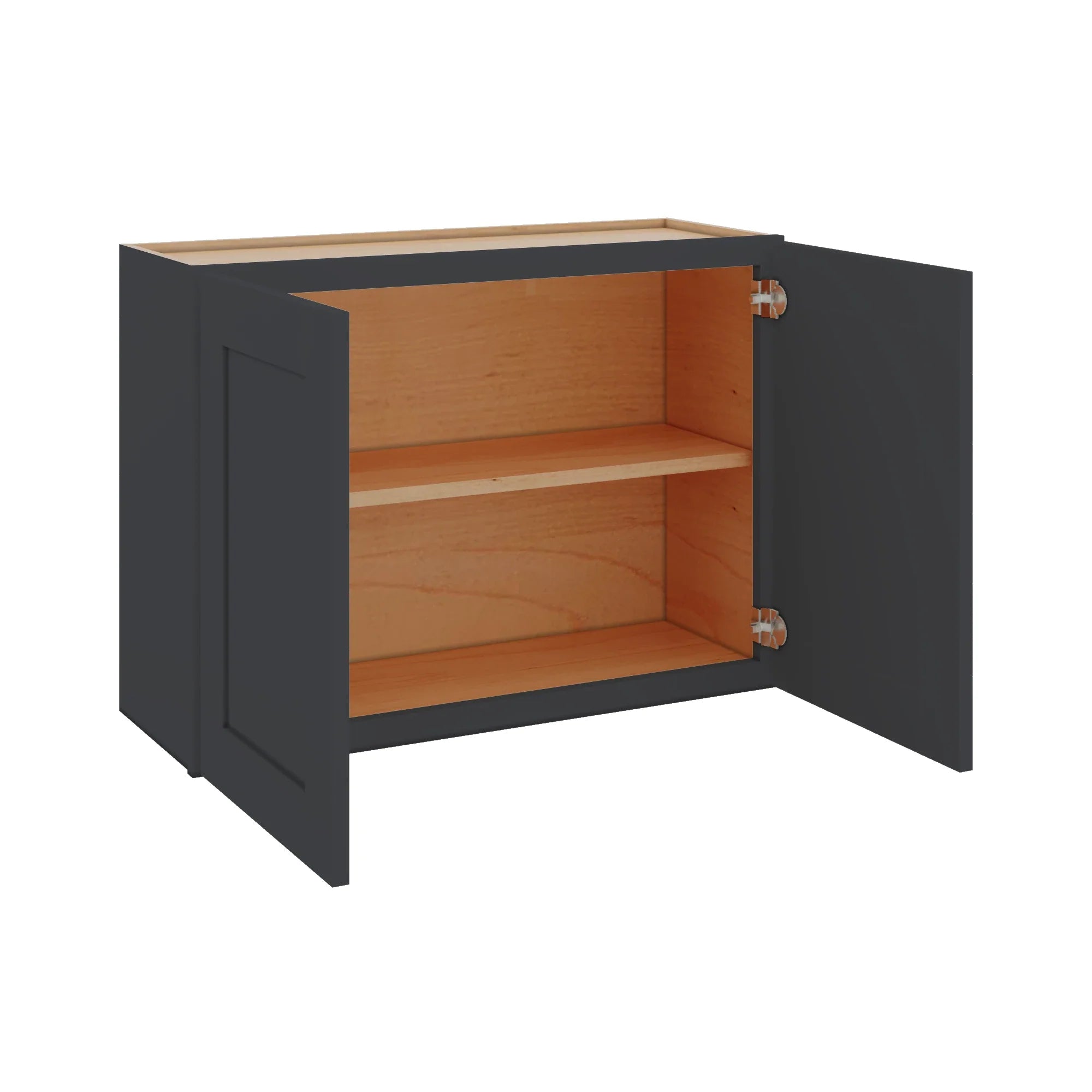 Modernform Cabinet Onyx Black Shaker 33" W X 24" H X 12" D Double Door Wall Cabinet
