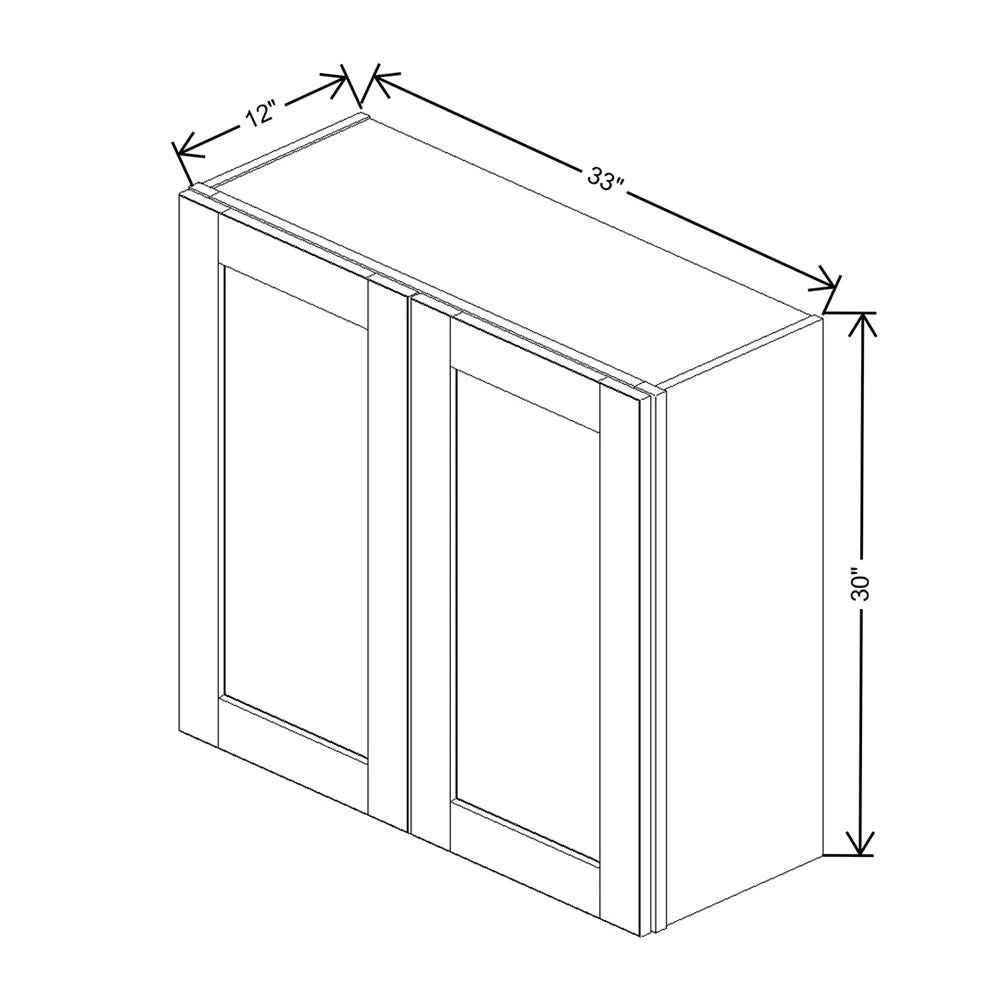 J&K Charcoal E2 Double Door Wall Cabinet - 33" W x 30" H