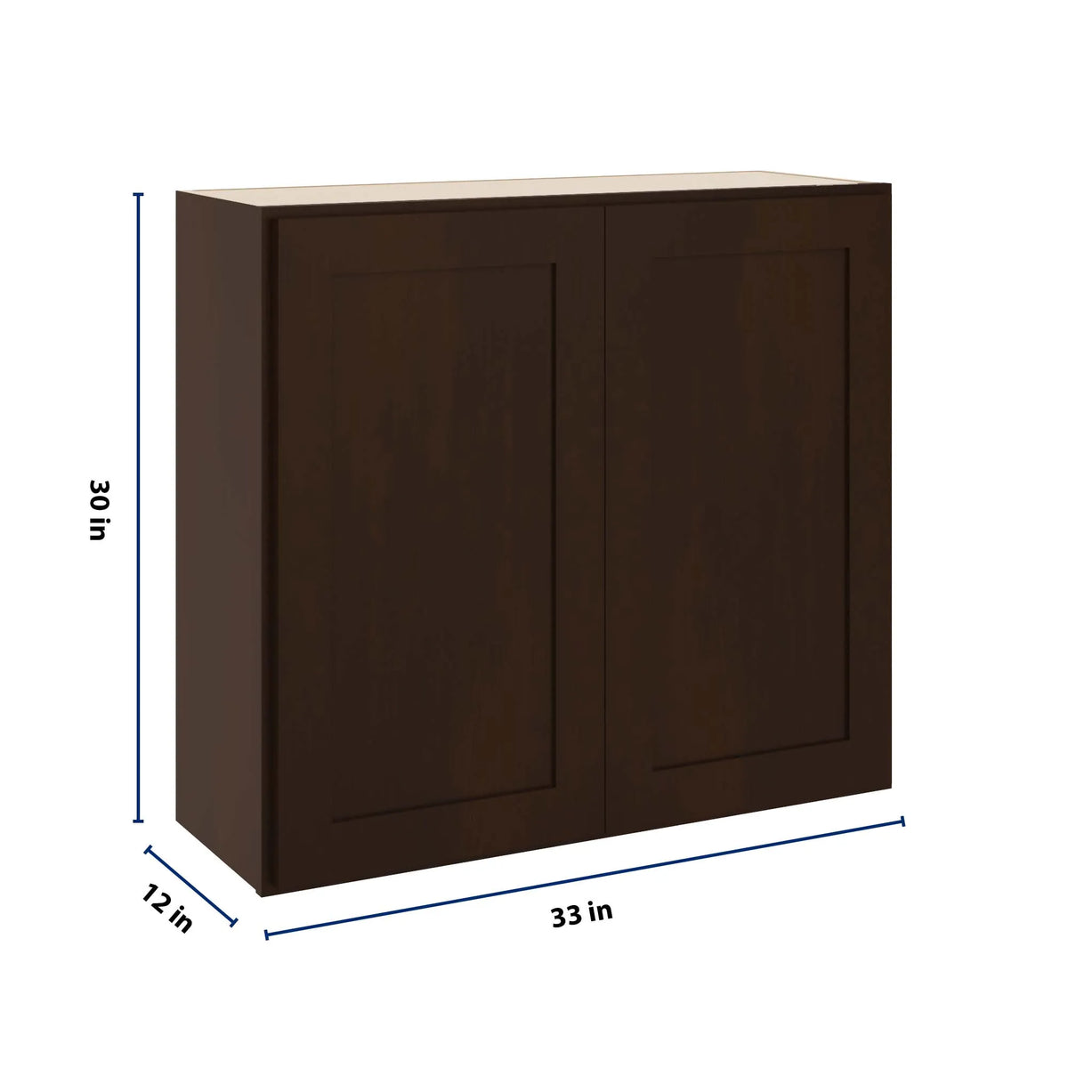 CNC Luxor 5-Piece Espresso 33" W X 30" H Double Door Wall Cabinet