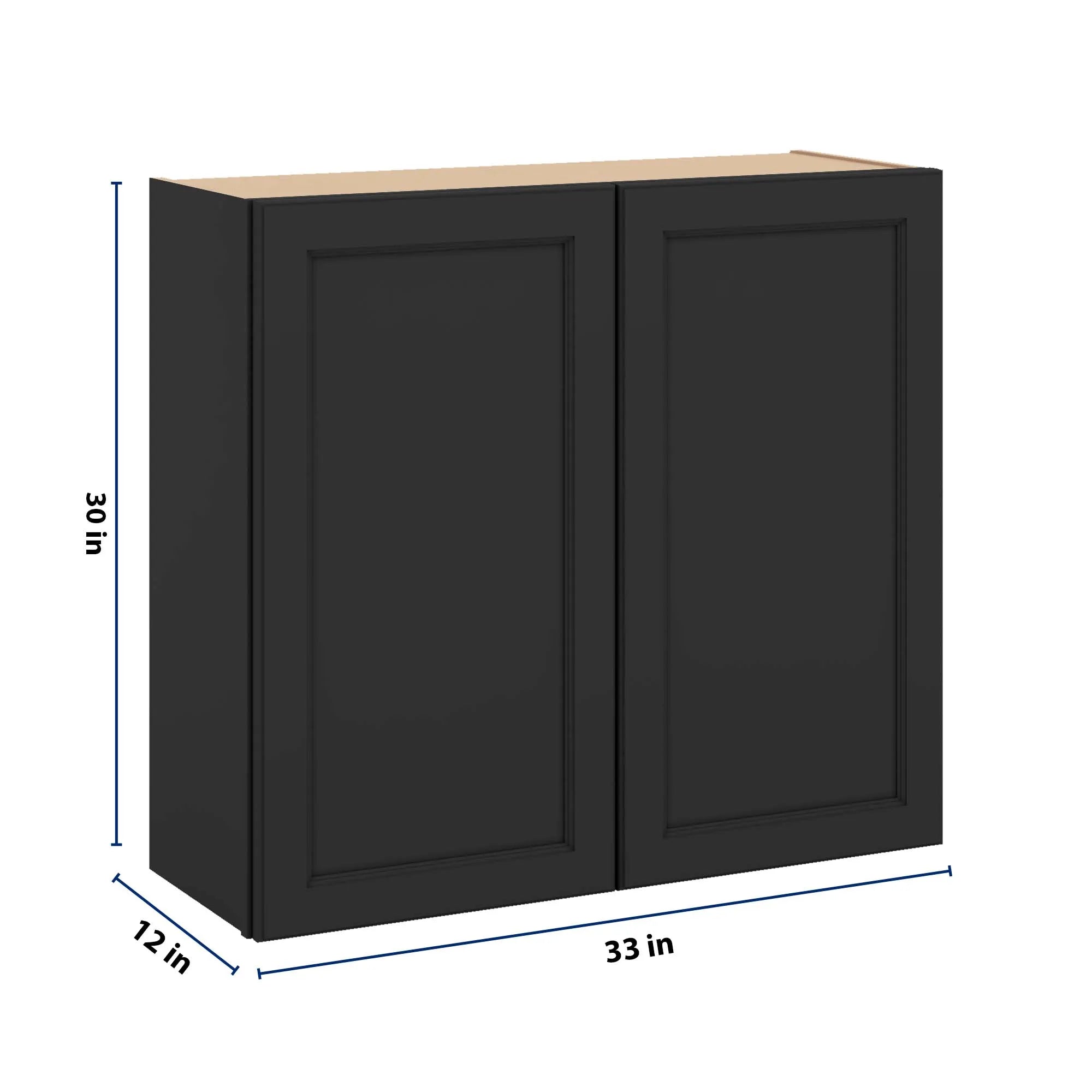 J&K Charcoal E2 Double Door Wall Cabinet - 33" W x 30" H