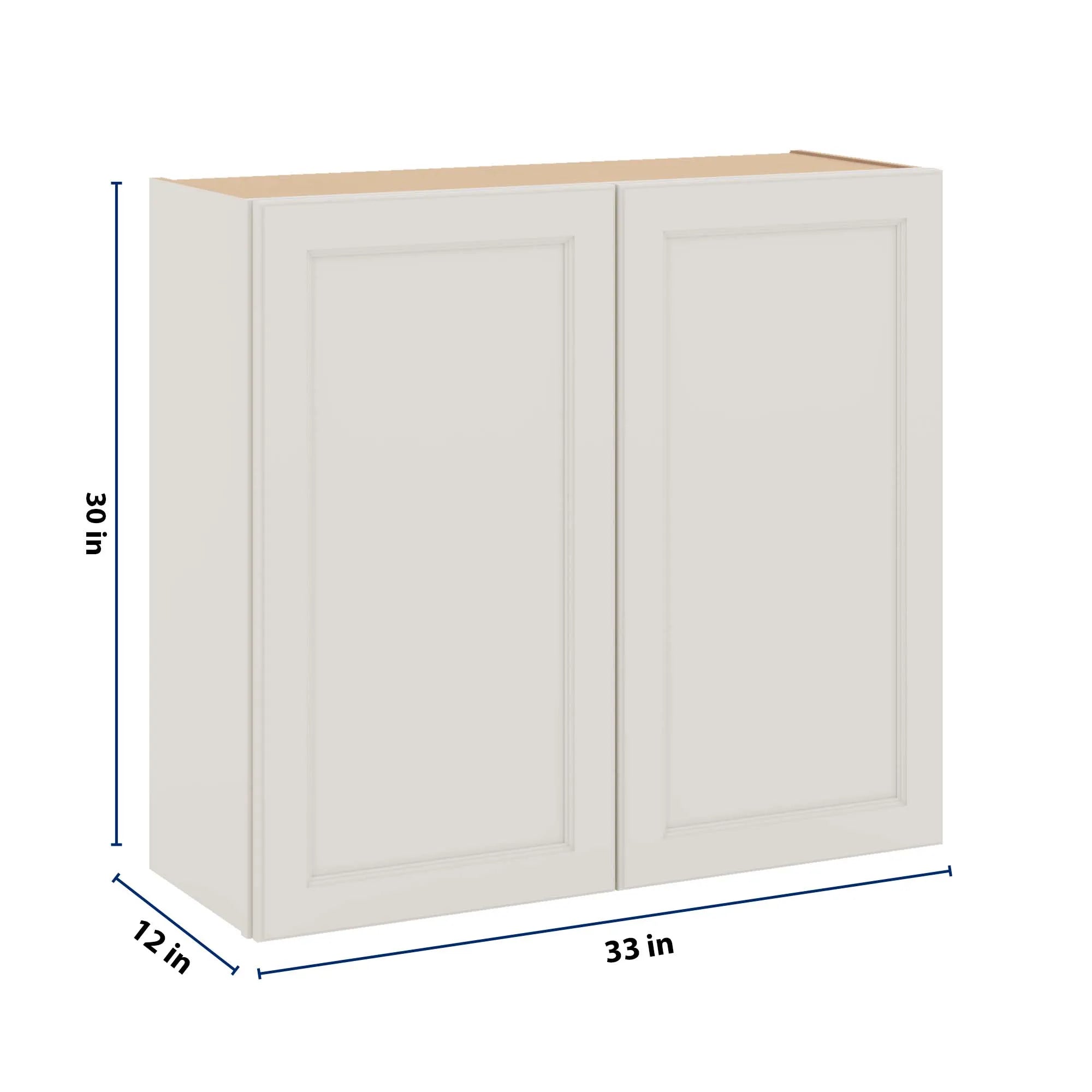 J&K Dove E1 Double Door Wall Cabinet - 33" W x 30" H