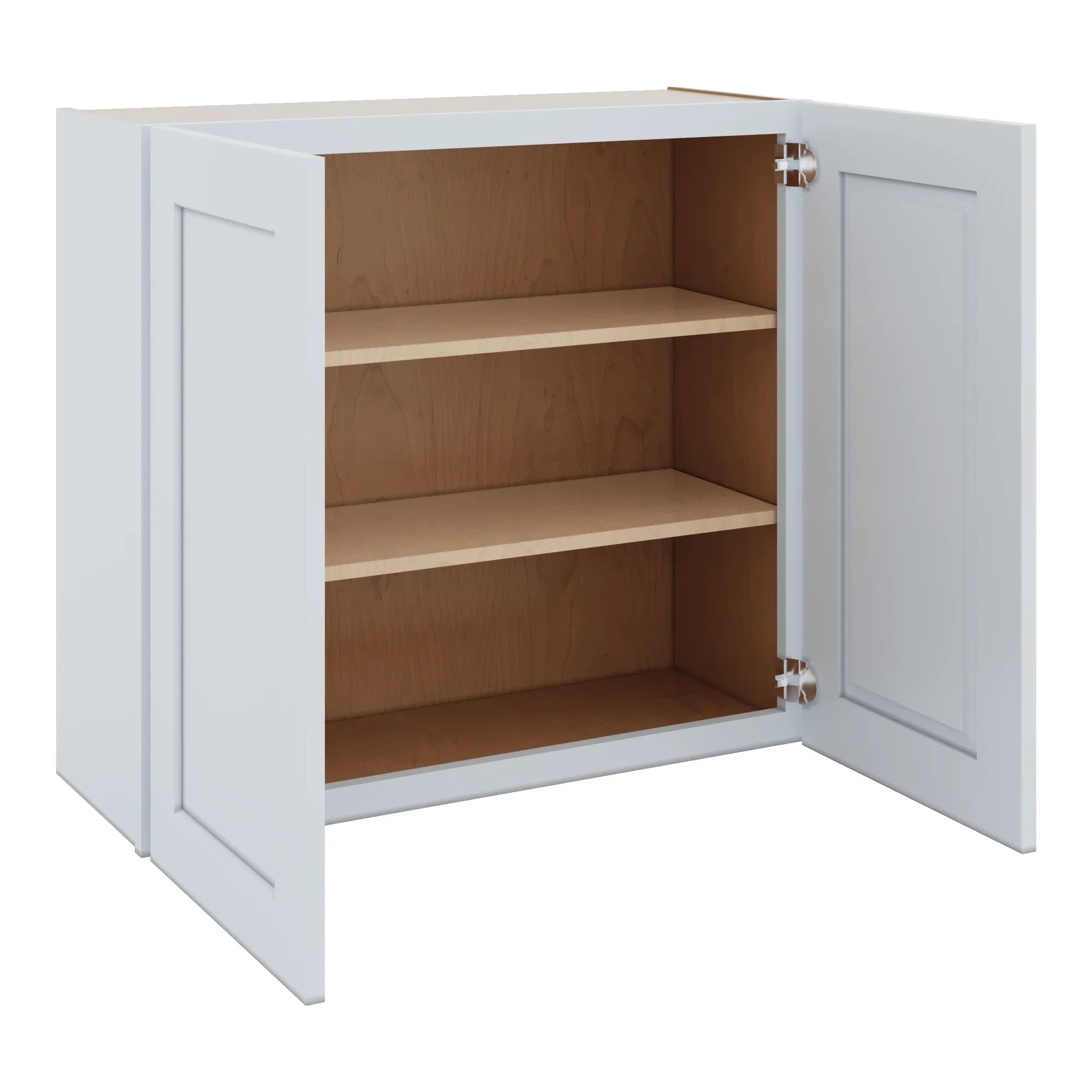J&K White Shaker S8 Double Door Wall Cabinet   33" W x 30" H