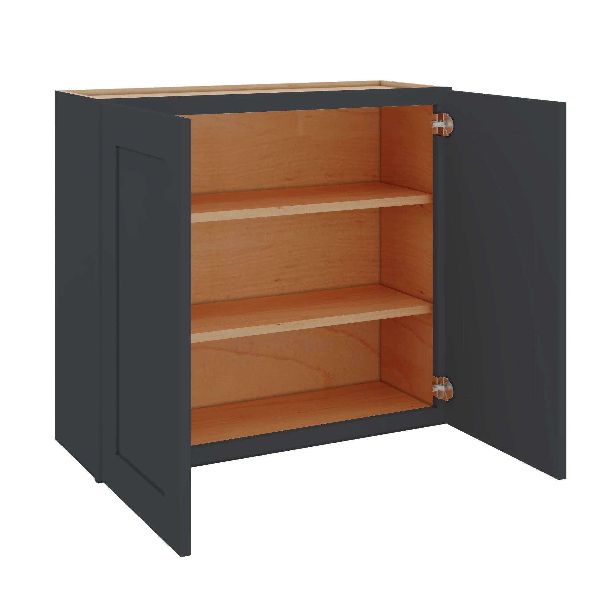 Modernform Cabinet Onyx Black Shaker 33" W X 30" H X 12" D Double Door Wall Cabinet