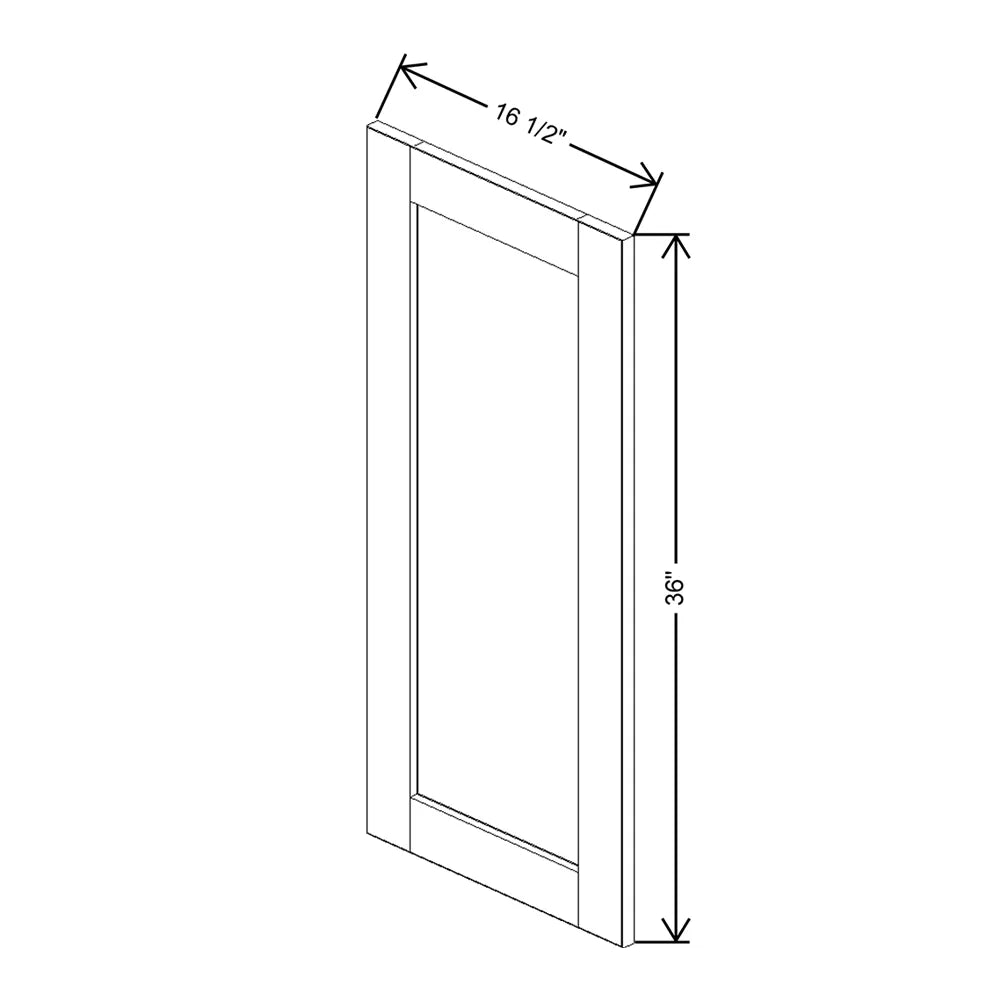 J&K White Shaker S8 Dummy Door Panel 16 1/2" W x 36" H