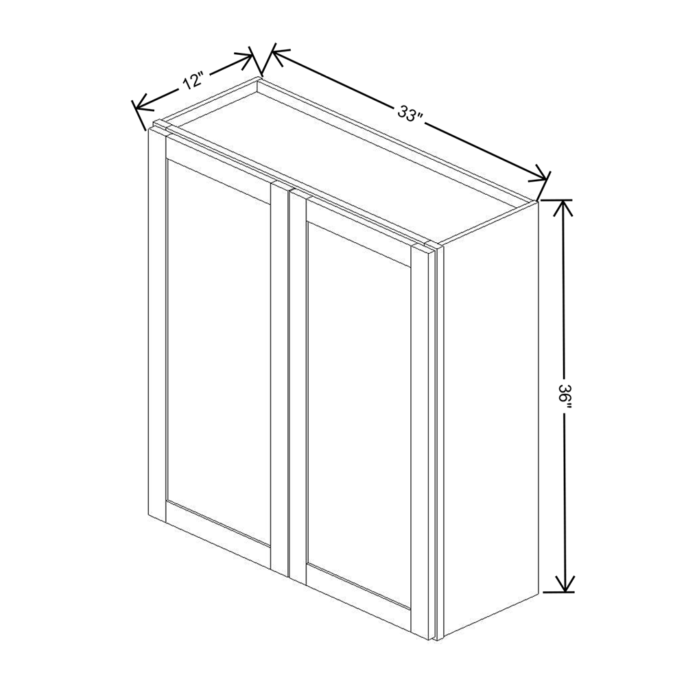 Wolf Classic Dartmouth White Paint 33"W X 36"H Wall Cabinet