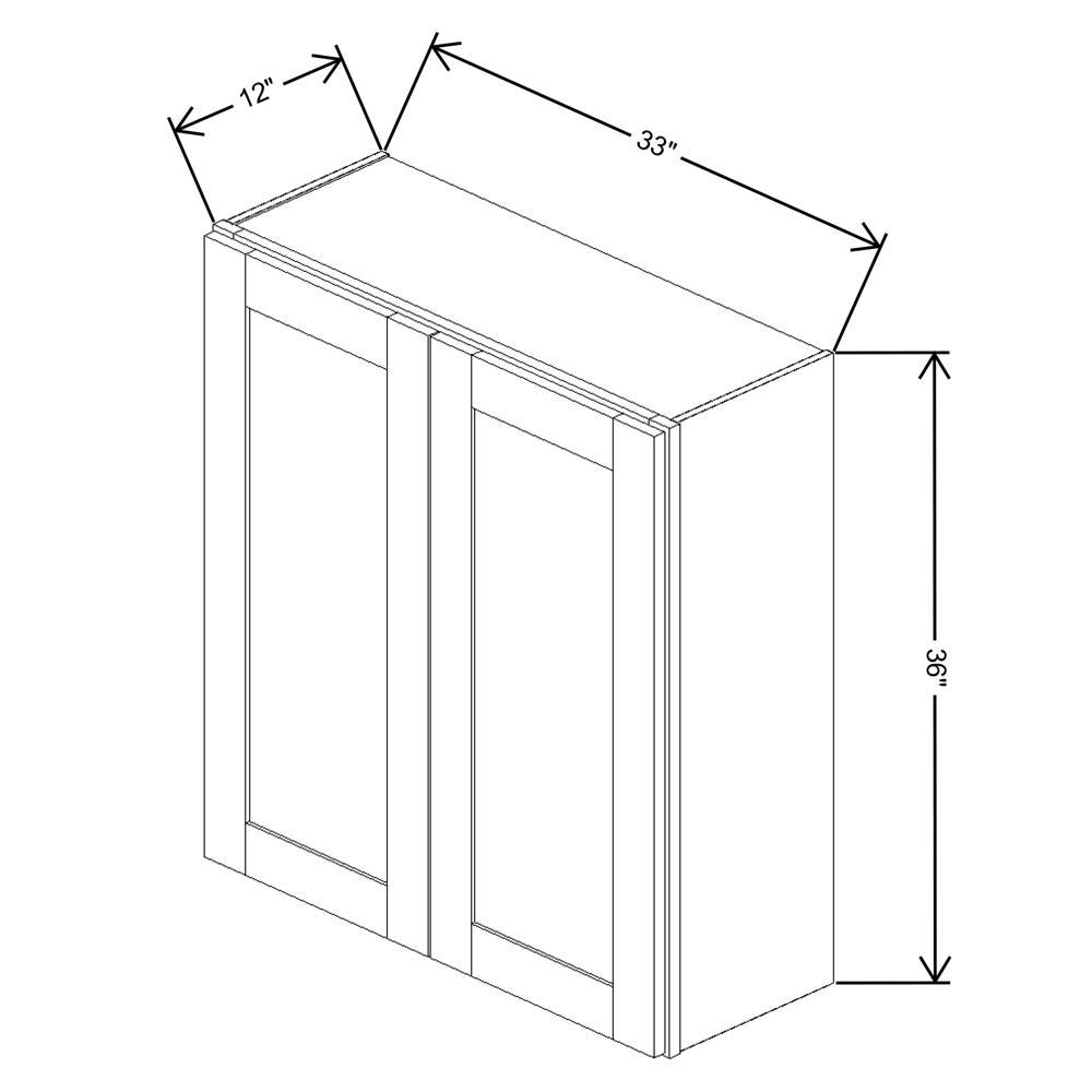 Fabuwood Allure Imperio Nickel Wall 33"W x 36"H Shaker Cabinet