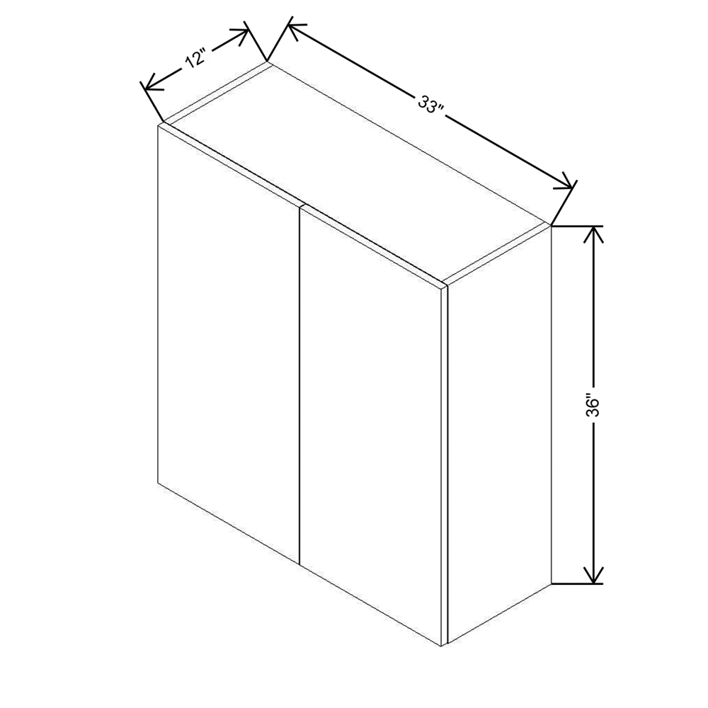 CNC Luxor Harvest 33" W X 36" H Double Door Wall Cabinet