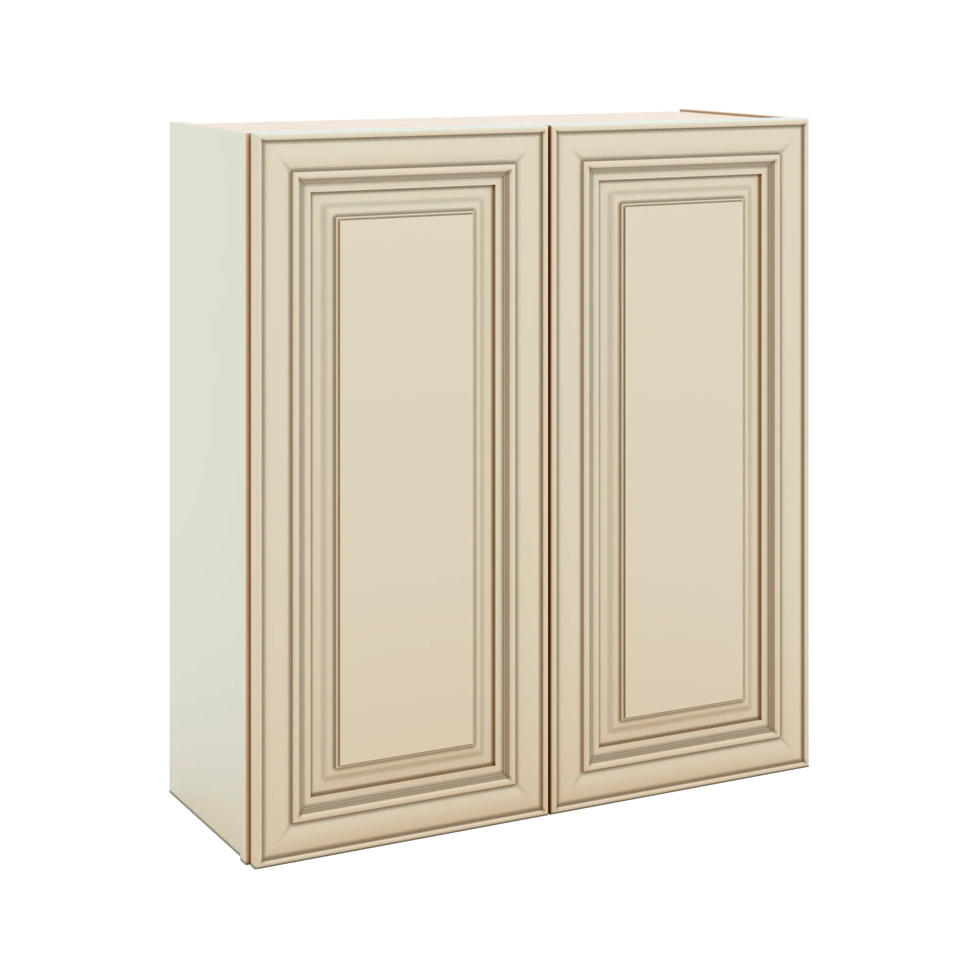 J&K Creme Glazed A7 Double Door Wall Cabinet - 33" W x 36" H