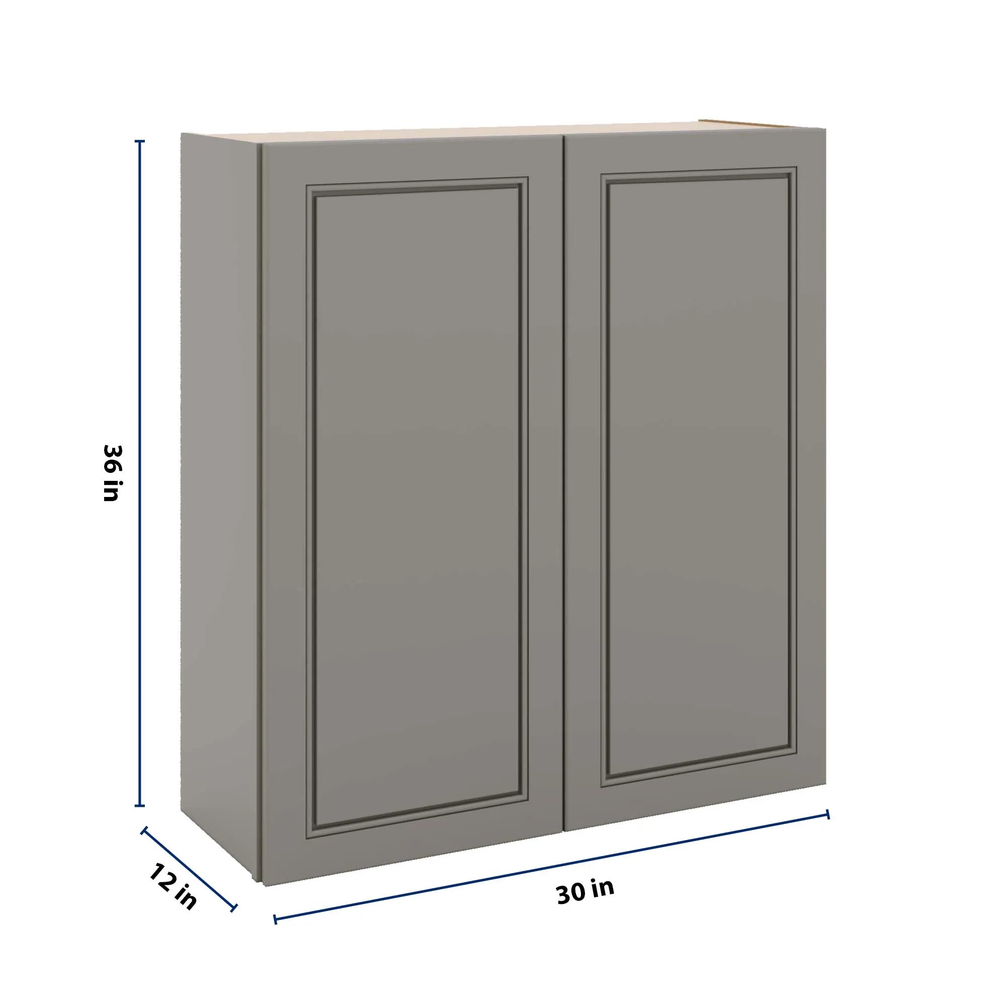 J&K Greige K3 Double Door Wall Cabinet - 33" W x 36" H