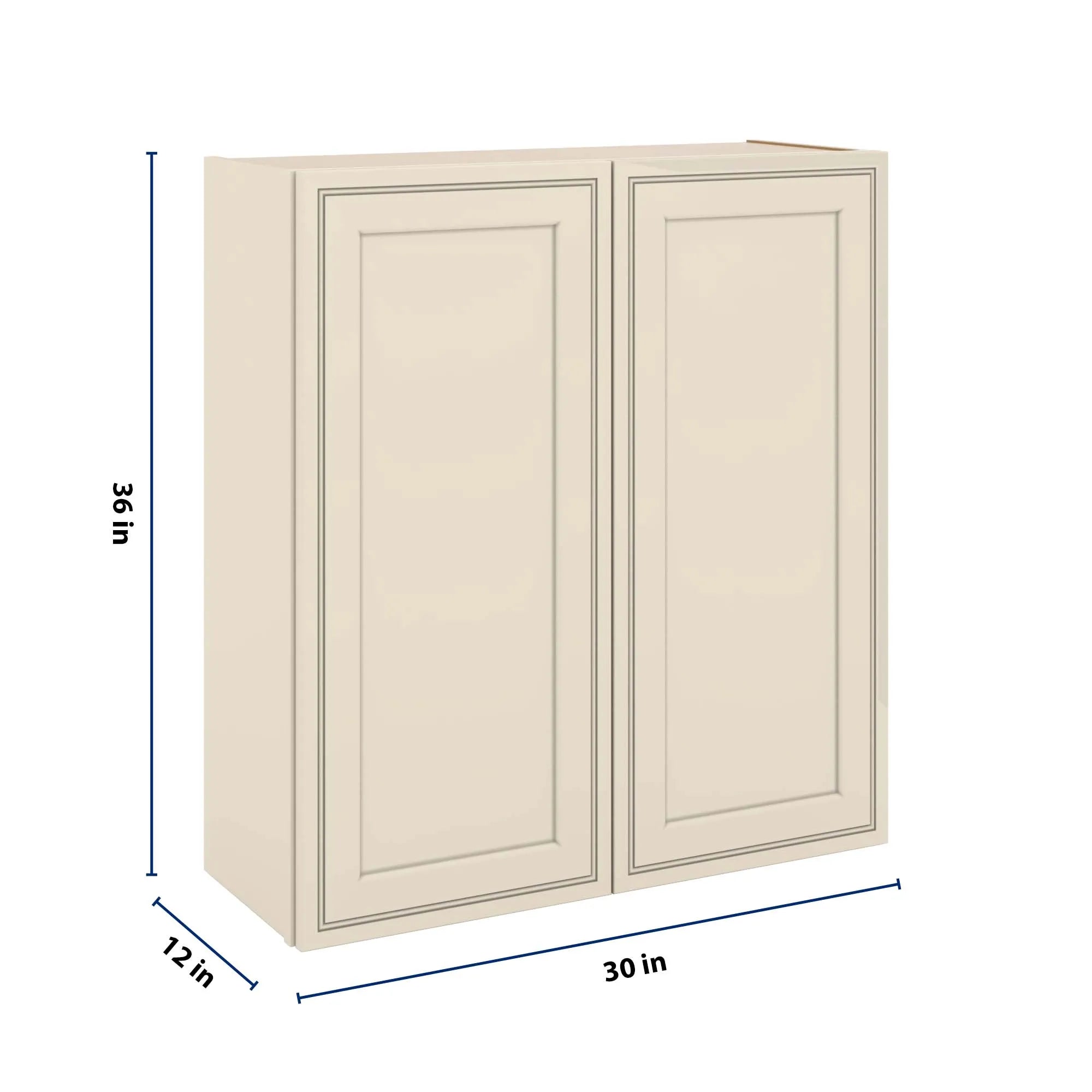 J&K Pearl Glazed H9 Double Door Wall Cabinet - 33" W x 36" H