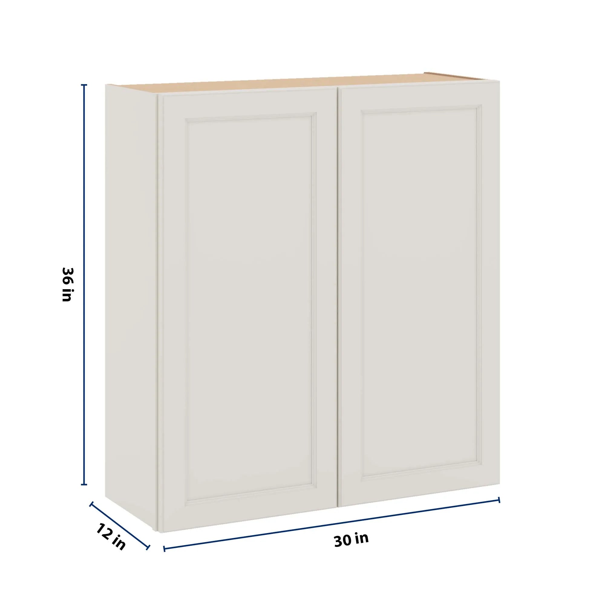 J&K Dove E1 Double Door Wall Cabinet - 33" W x 36" H