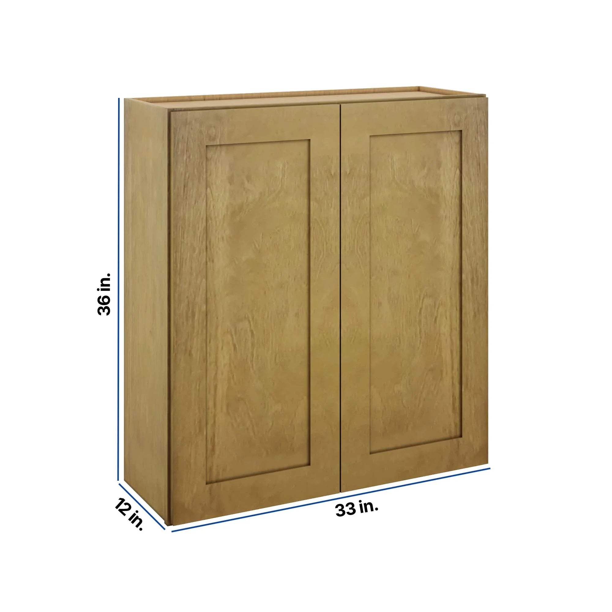 Modernform Cabinet Natural Shaker 33" W X 36" H X 12" D Double Door Wall Cabinet