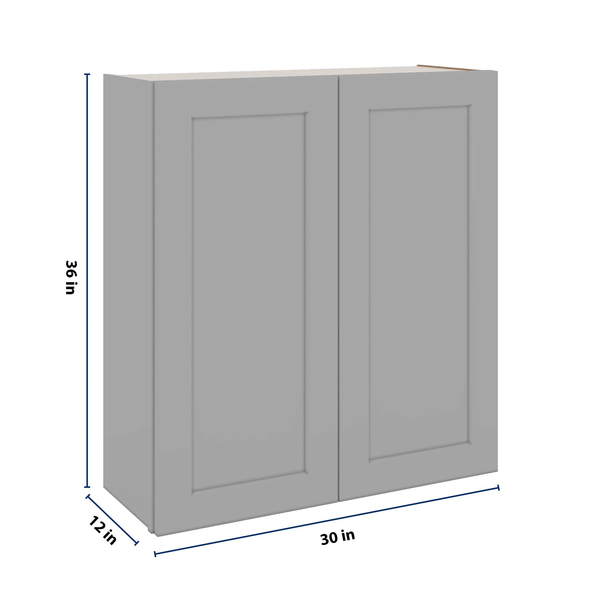 J&K Castle Grey S5 Double Door Wall Cabinet - 33" W x 36" H