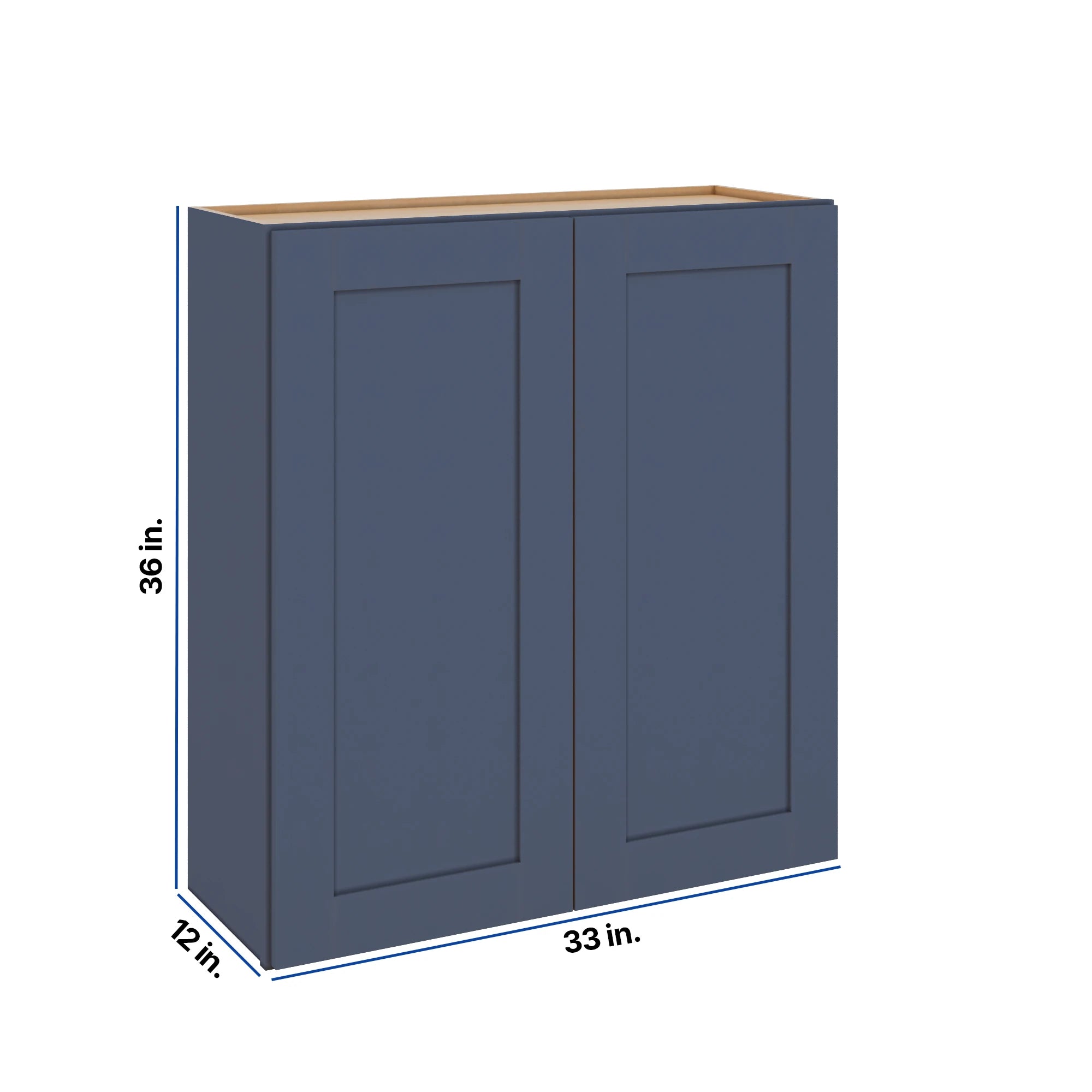 Modernform Cabinet Signature Blue 33" W X 36" H X 12" D Double Door Wall Cabinet