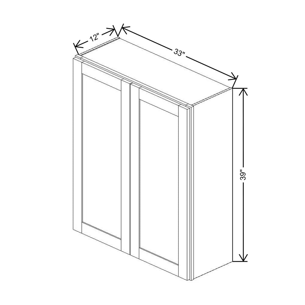 Fabuwood Allure Galaxy Timber 33" W X 39" H X 12" D Double Door Wall Cabinet