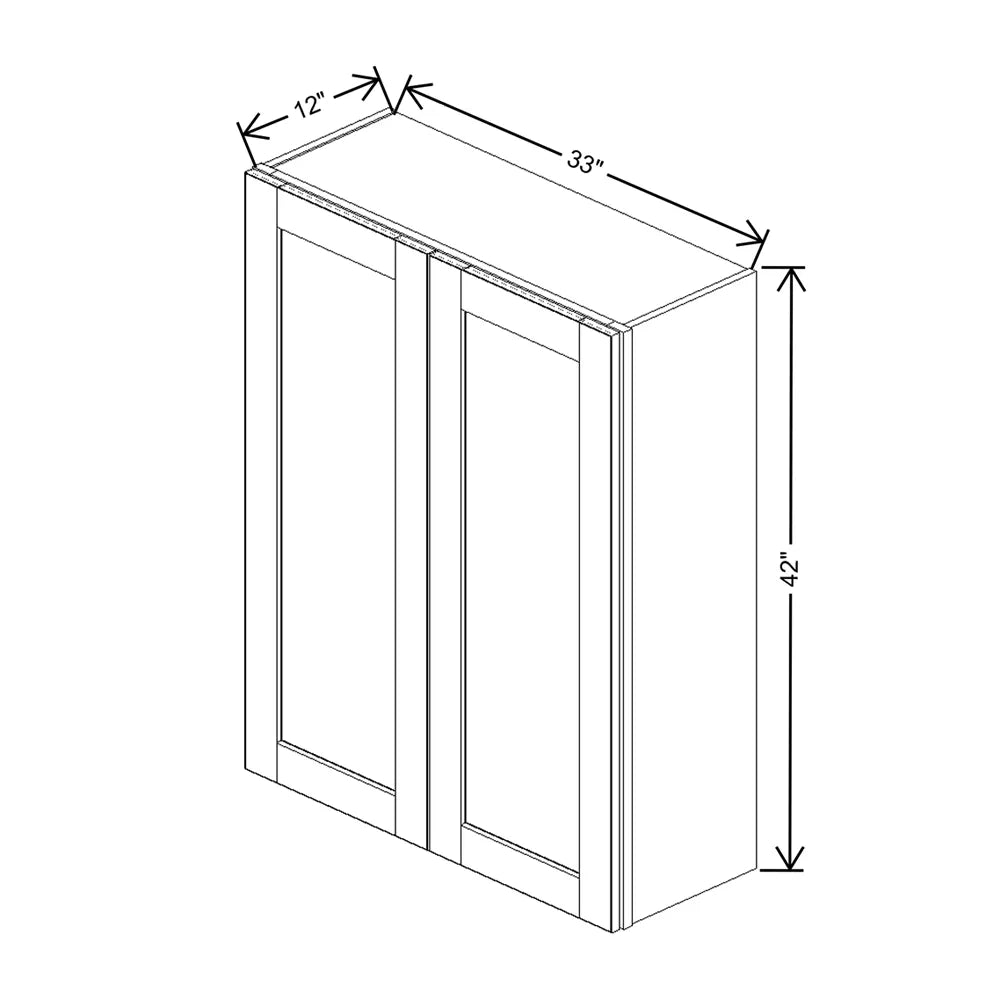 J&K Espresso K8 Double Door Wall Cabinet - 33" W x 42" H