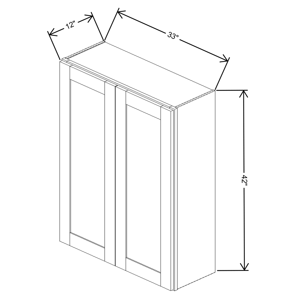 Fabuwood Quest Discovery Frost Wall 33"W x 42"H Shaker Cabinet