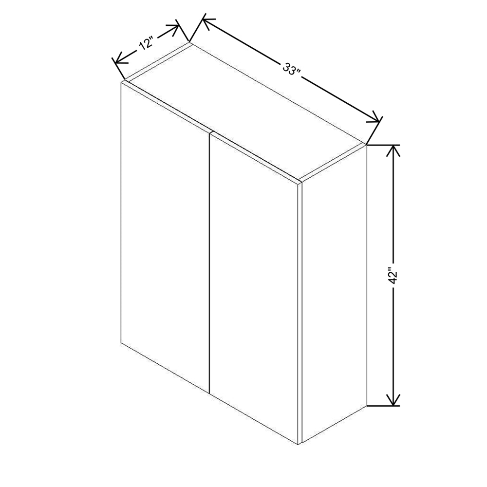 CNC Classic Milano Ash 33" W X 42" H Double Door Wall Cabinet