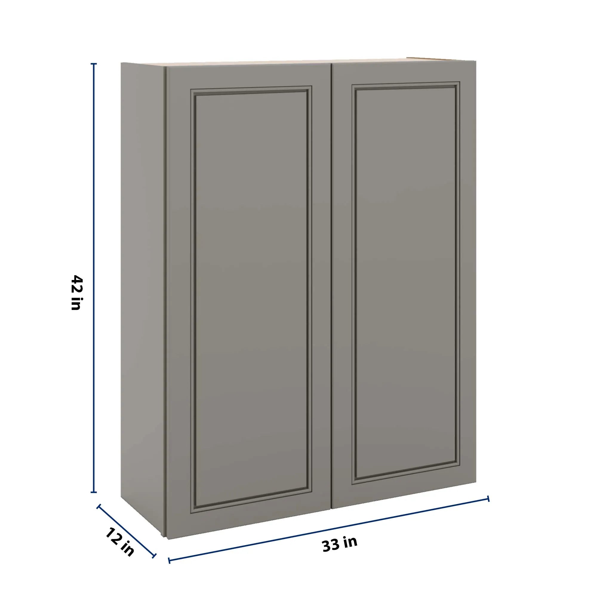 J&K Greige K3 Double Door Wall Cabinet - 33" W x 42" H