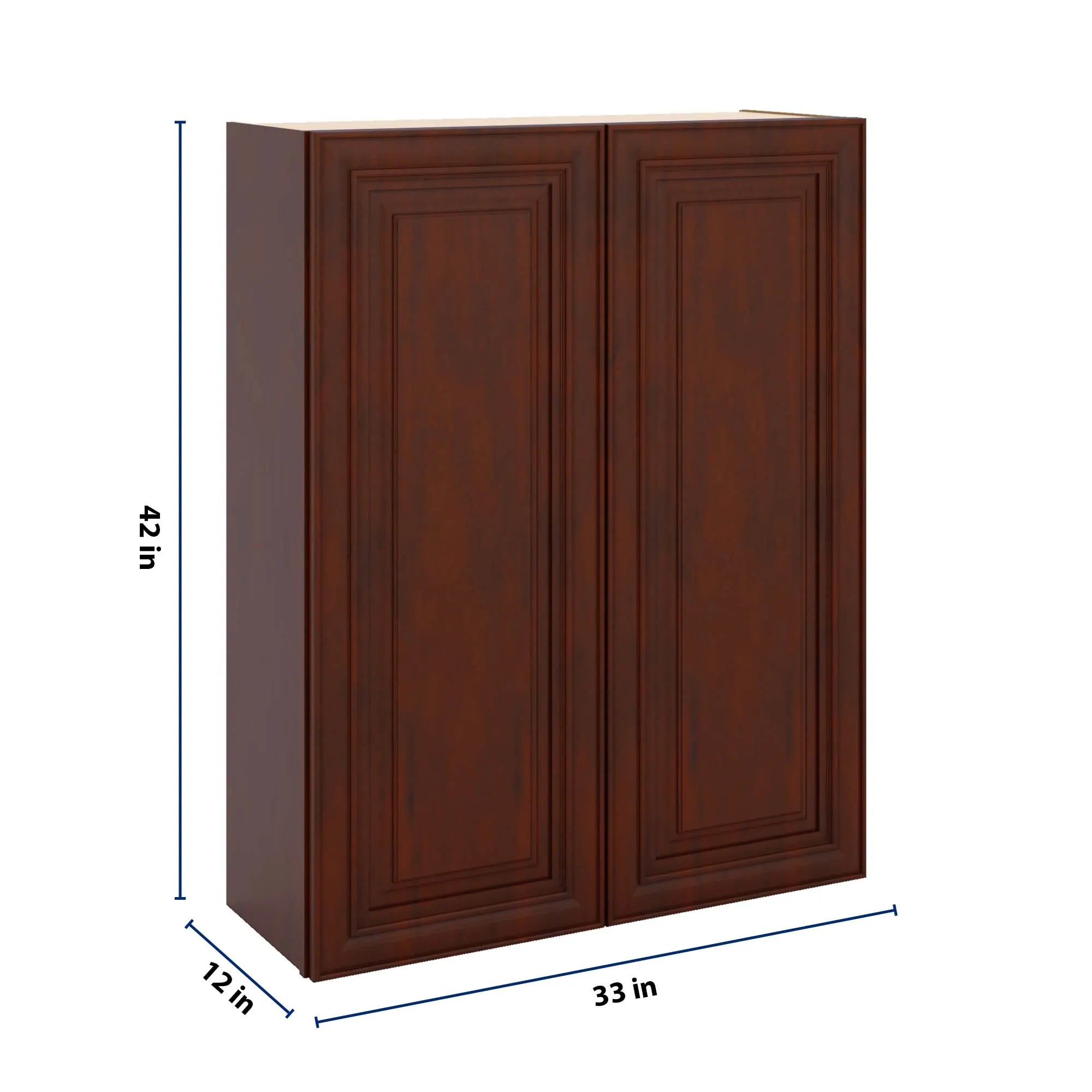 J&K Mahogany J5 Double Door Wall Cabinet - 33" W x 42" H