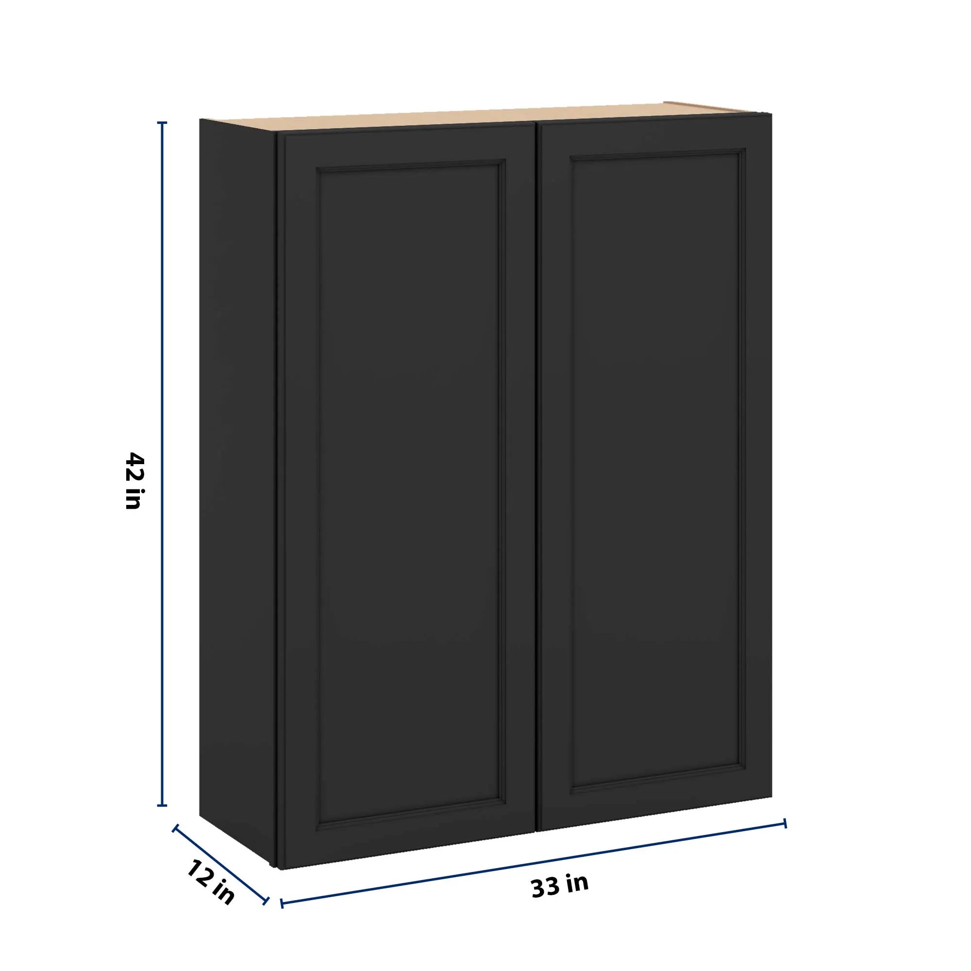 J&K Charcoal E2 Double Door Wall Cabinet - 33" W x 42" H