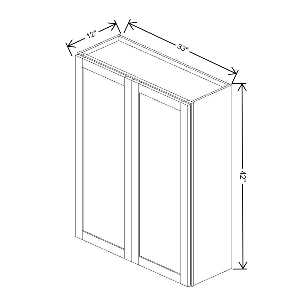 Wolf Classic Dartmouth Pewter Paint 33"W X 42"H Wall Cabinet