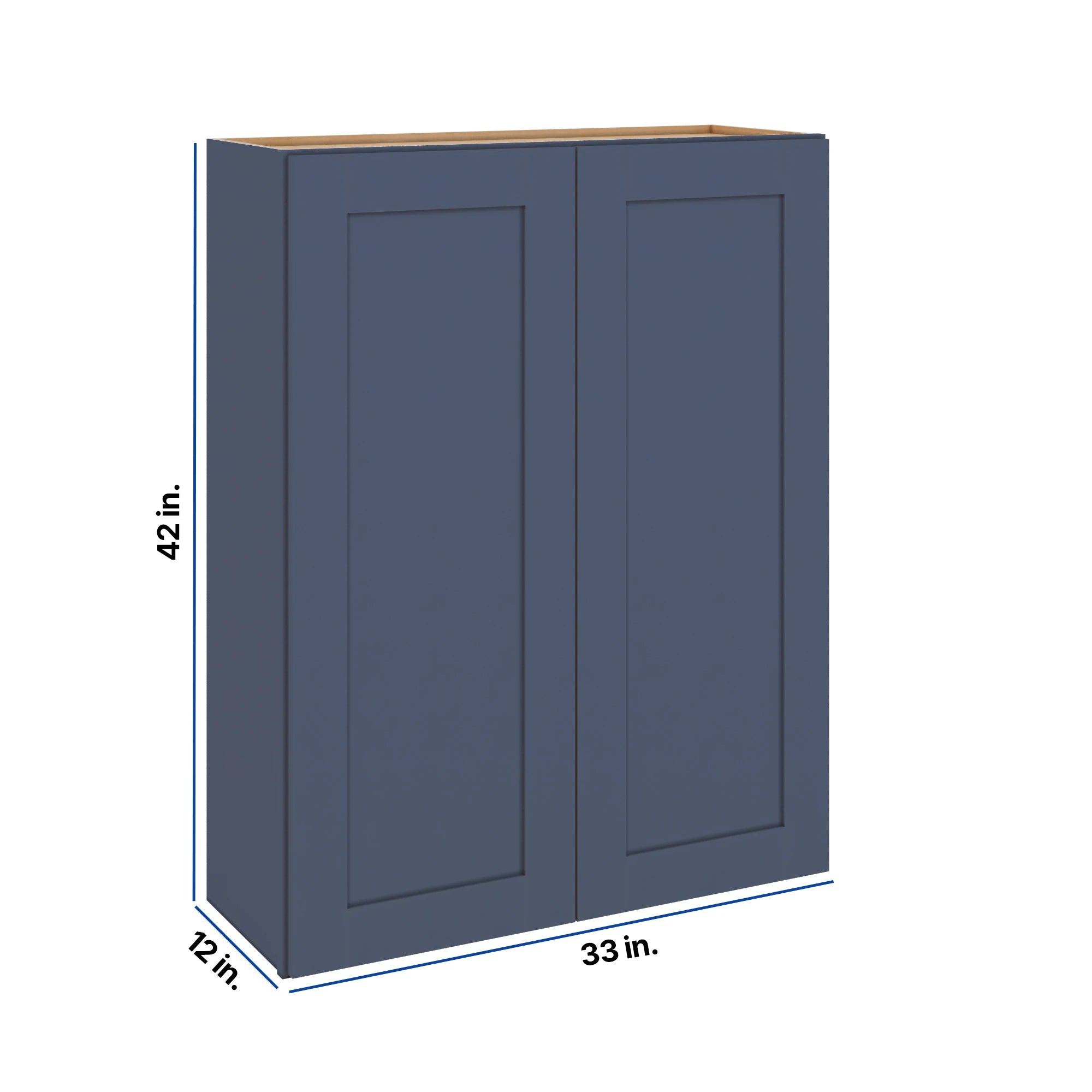 Modernform Cabinet Signature Blue 33" W X 42" H X 12" D Double Door Wall Cabinet