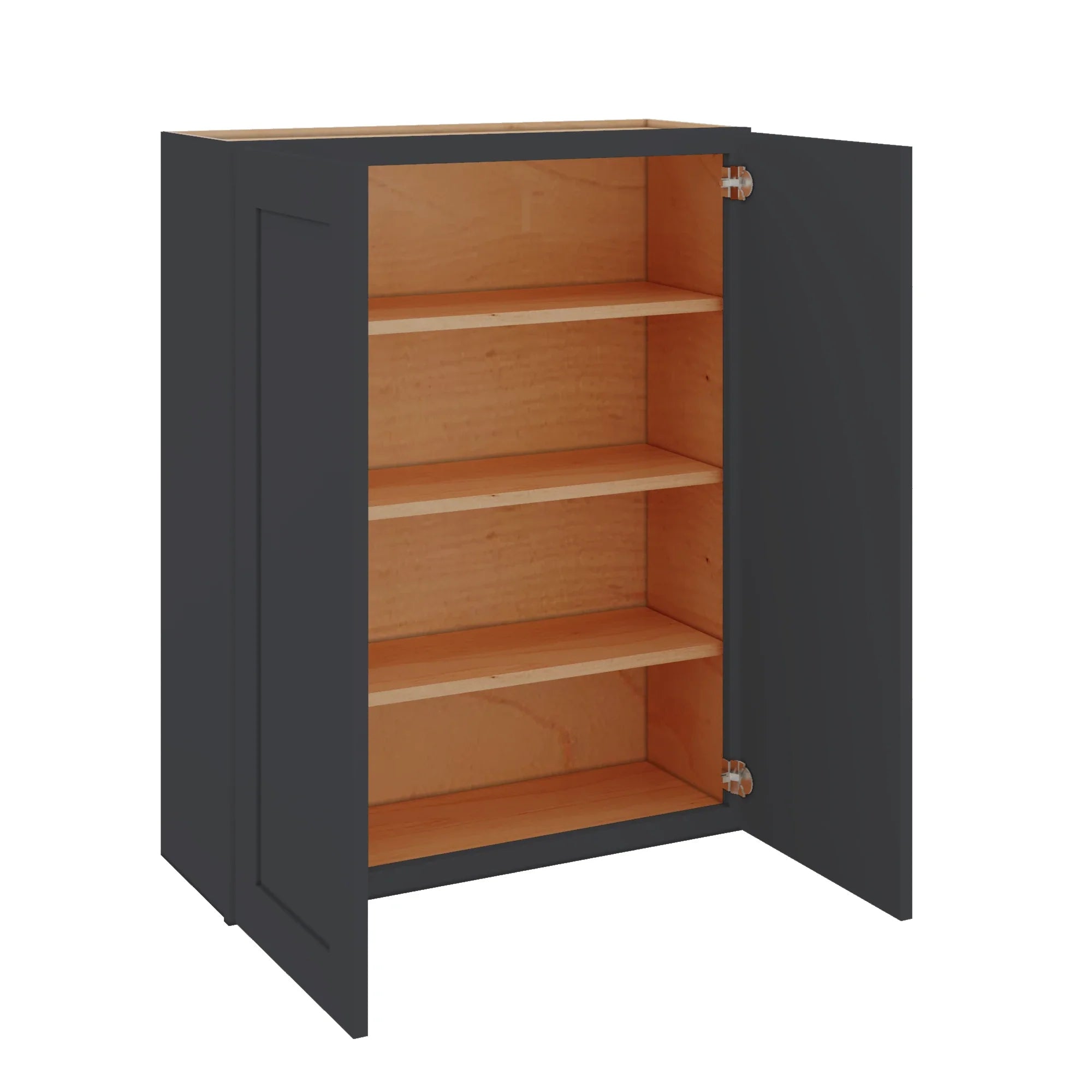 Modernform Cabinet Onyx Black Shaker 33" W X 42" H X 12" D Double Door Wall Cabinet