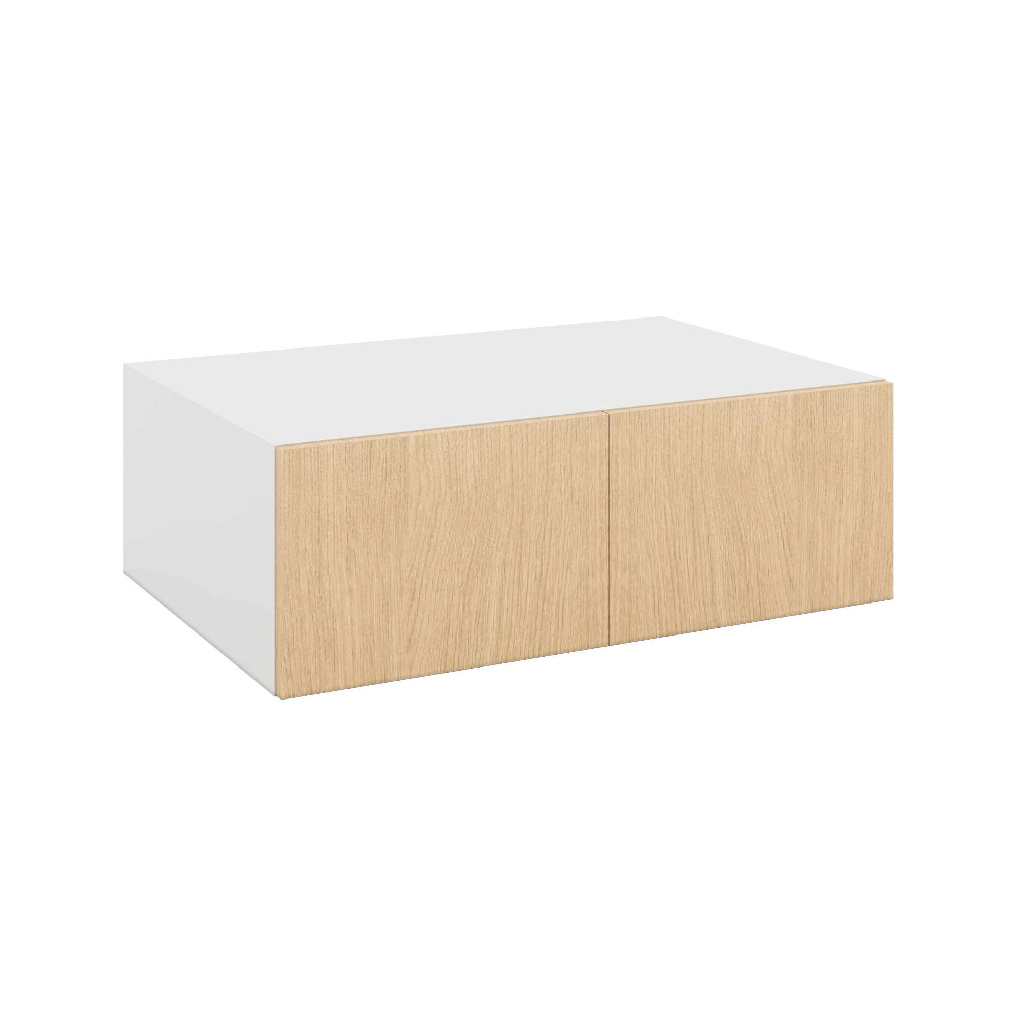 Modernform Cabinet Natural Oak 36" W X 12" H X 24" D Double Door Wall Cabinet