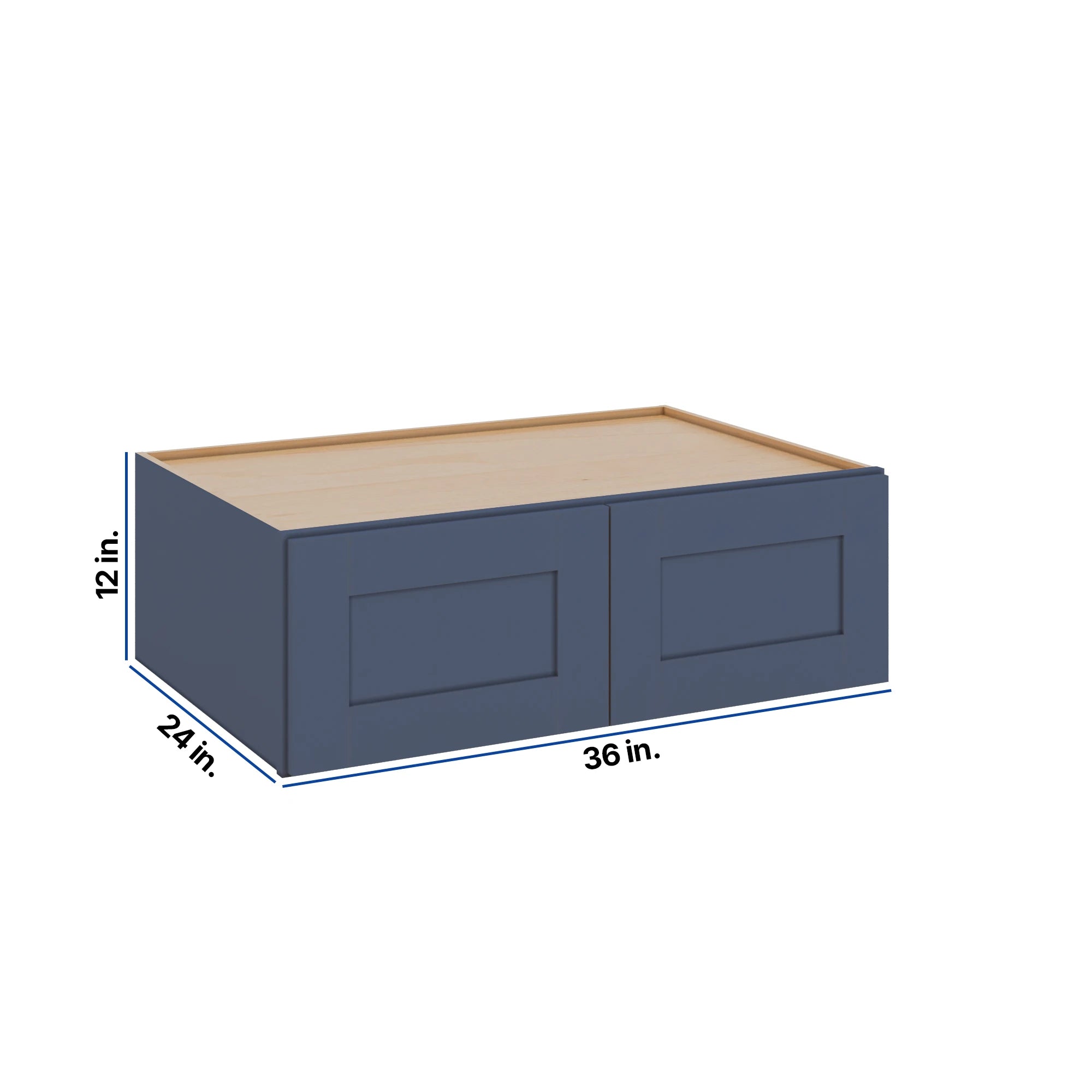 Modernform Cabinet Signature Blue 36" W X 12" H X 24" D Double Door Wall Cabinet