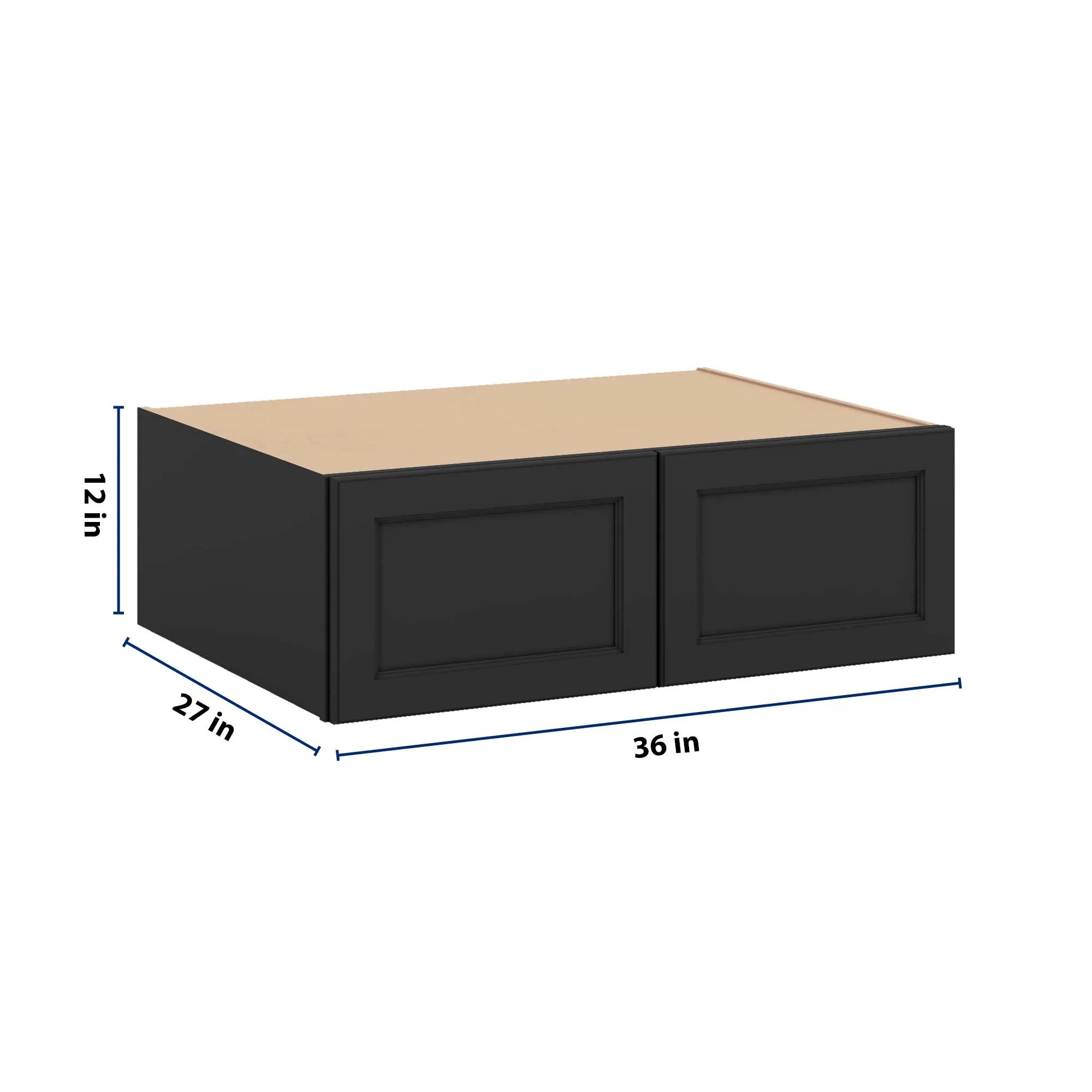 J&K Charcoal E2 Refrigerator Wall Cabinet - 36" W x 12" H x 27" D