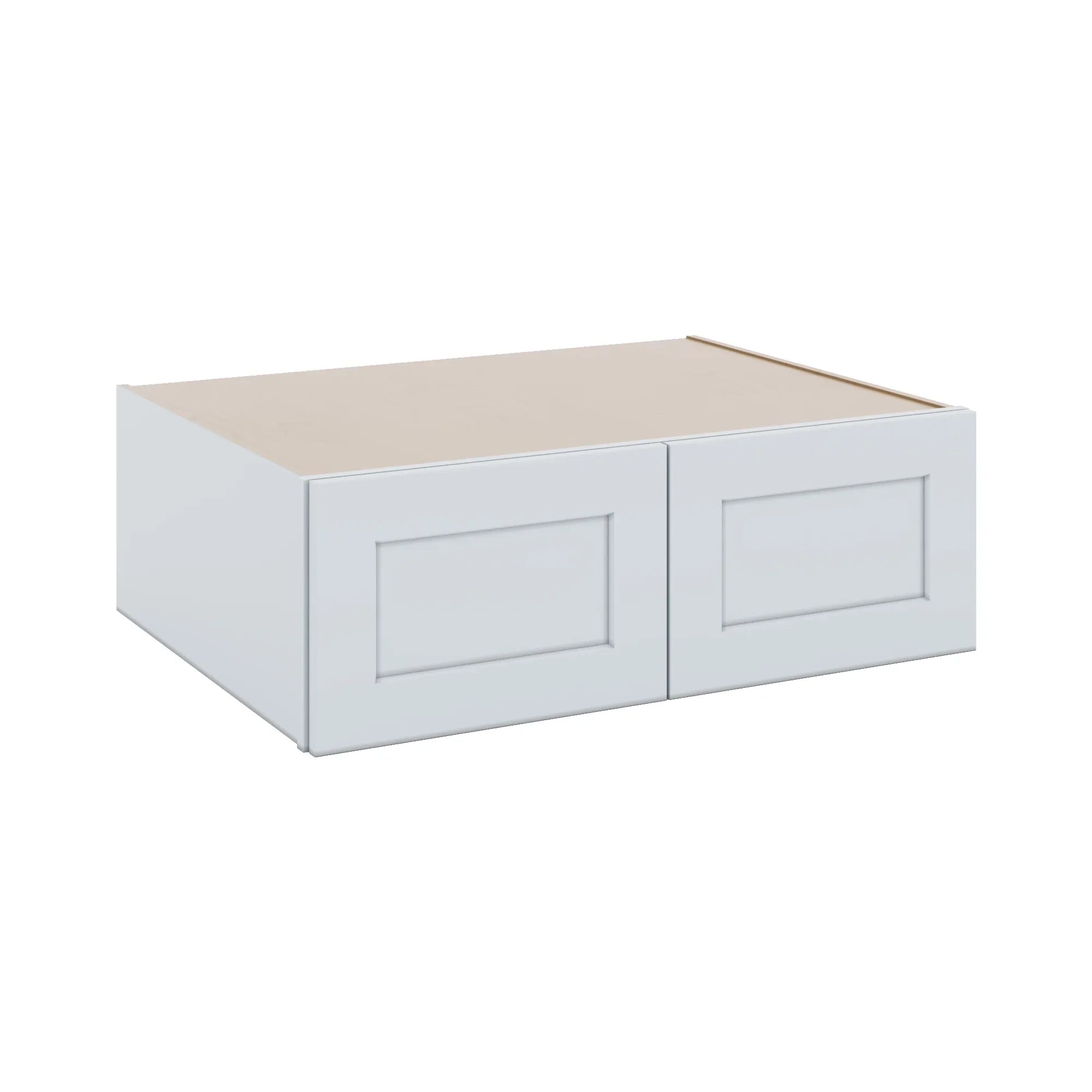 J&K White Shaker S8 Refrigerator Wall Cabinet - 36" W x 12" H x 27" D