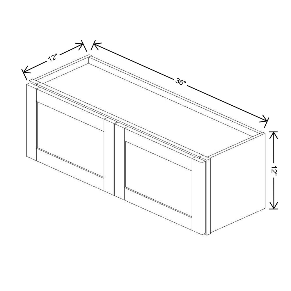 Wolf Classic Dartmouth 5-piece White Paint 36"W X 12"H Wall Cabinet