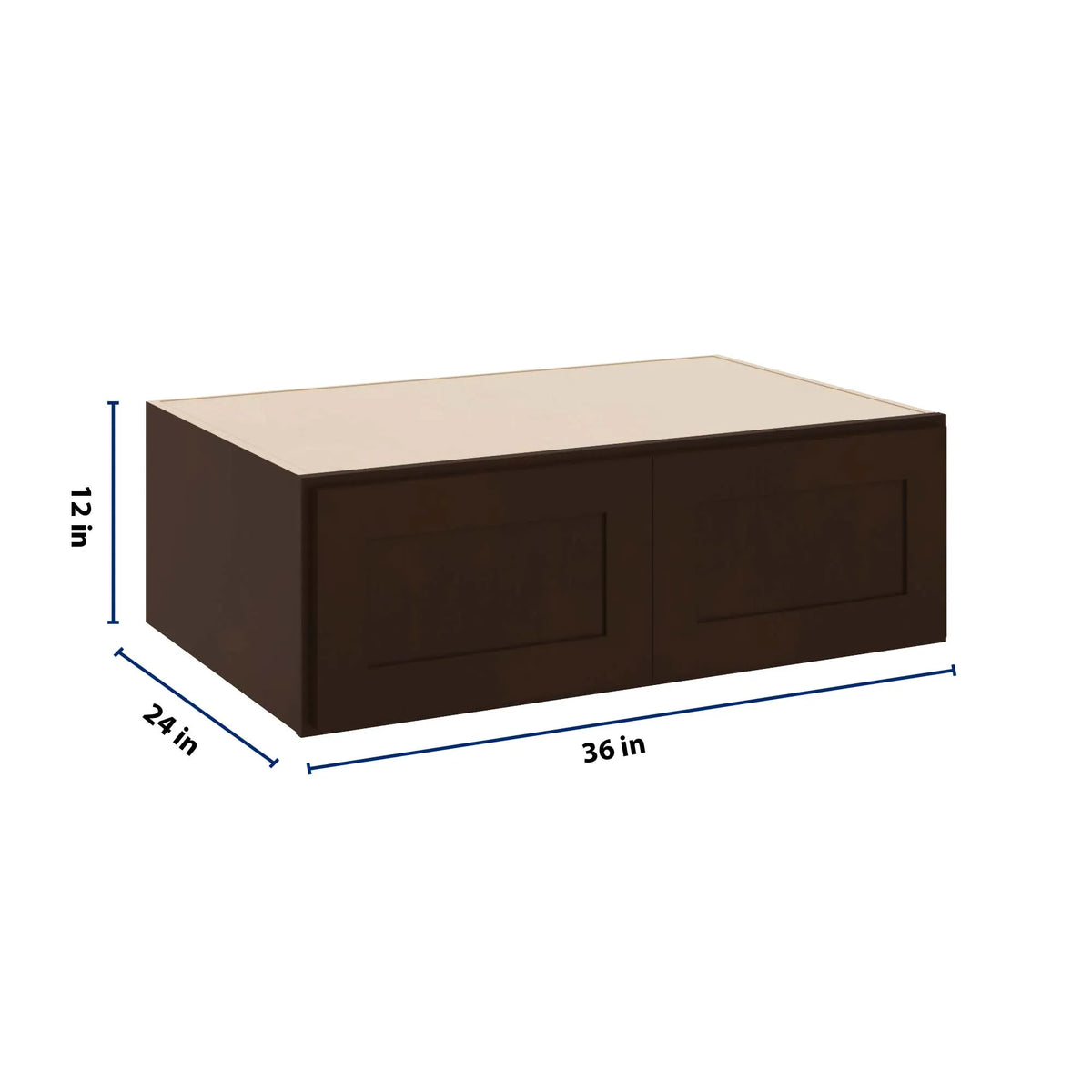 CNC Luxor 5-Piece Espresso 36" W X 12" H X 24" D Double Door Wall Cabinet