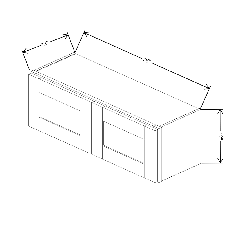 Fabuwood Allure Luna Kona Wall 36"W x 12"H Shaker Cabinet