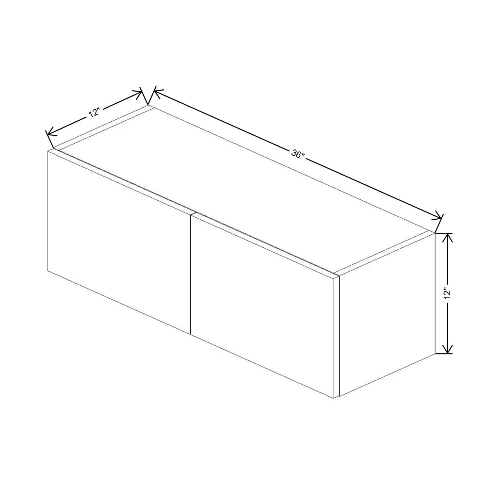 CNC Classic Milano Obsidian 36" W X 12" H Double Door Wall Cabinet